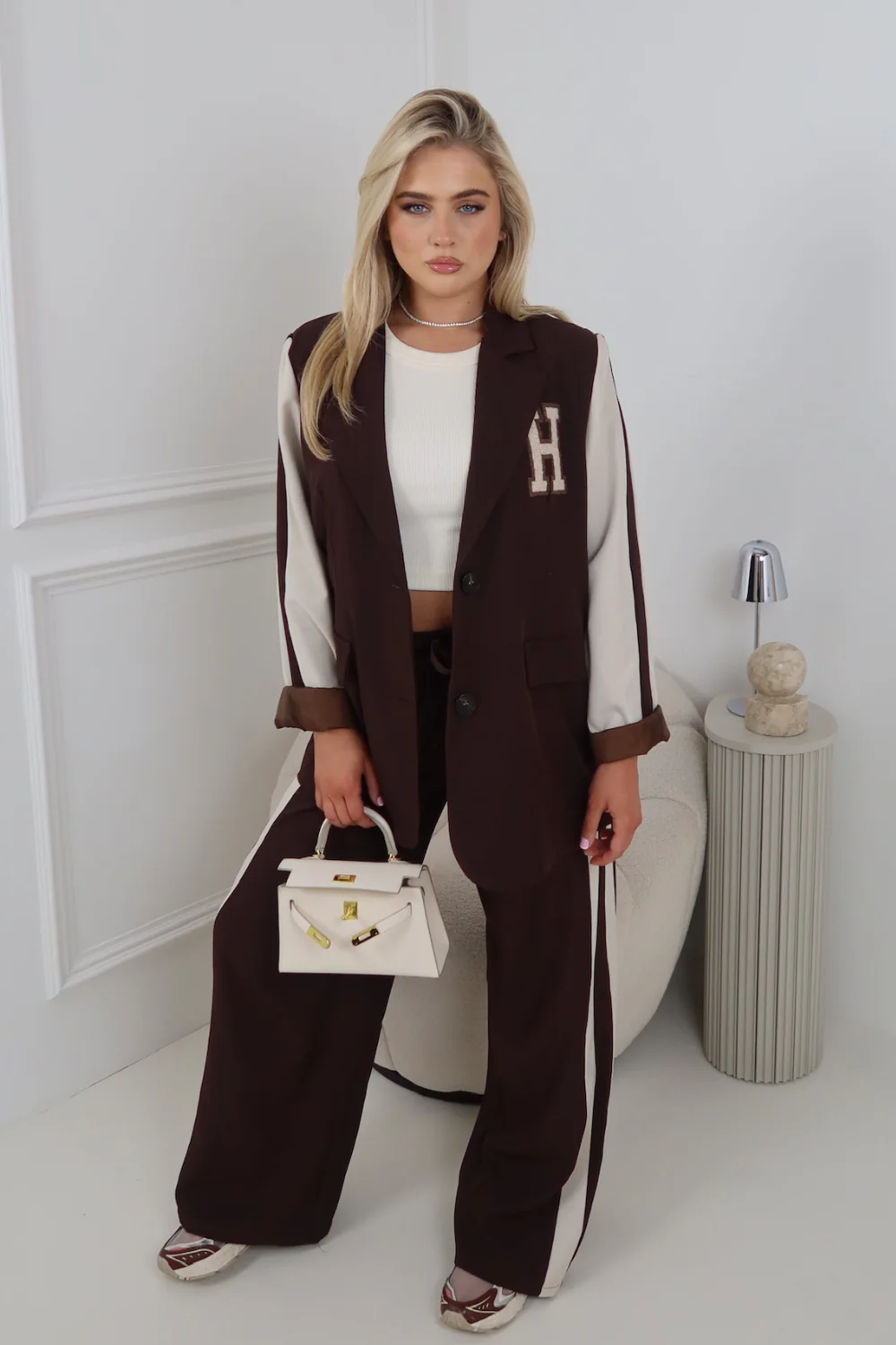 FREDDY CHOCOLATE BLAZER & PANTS SET - Image 2