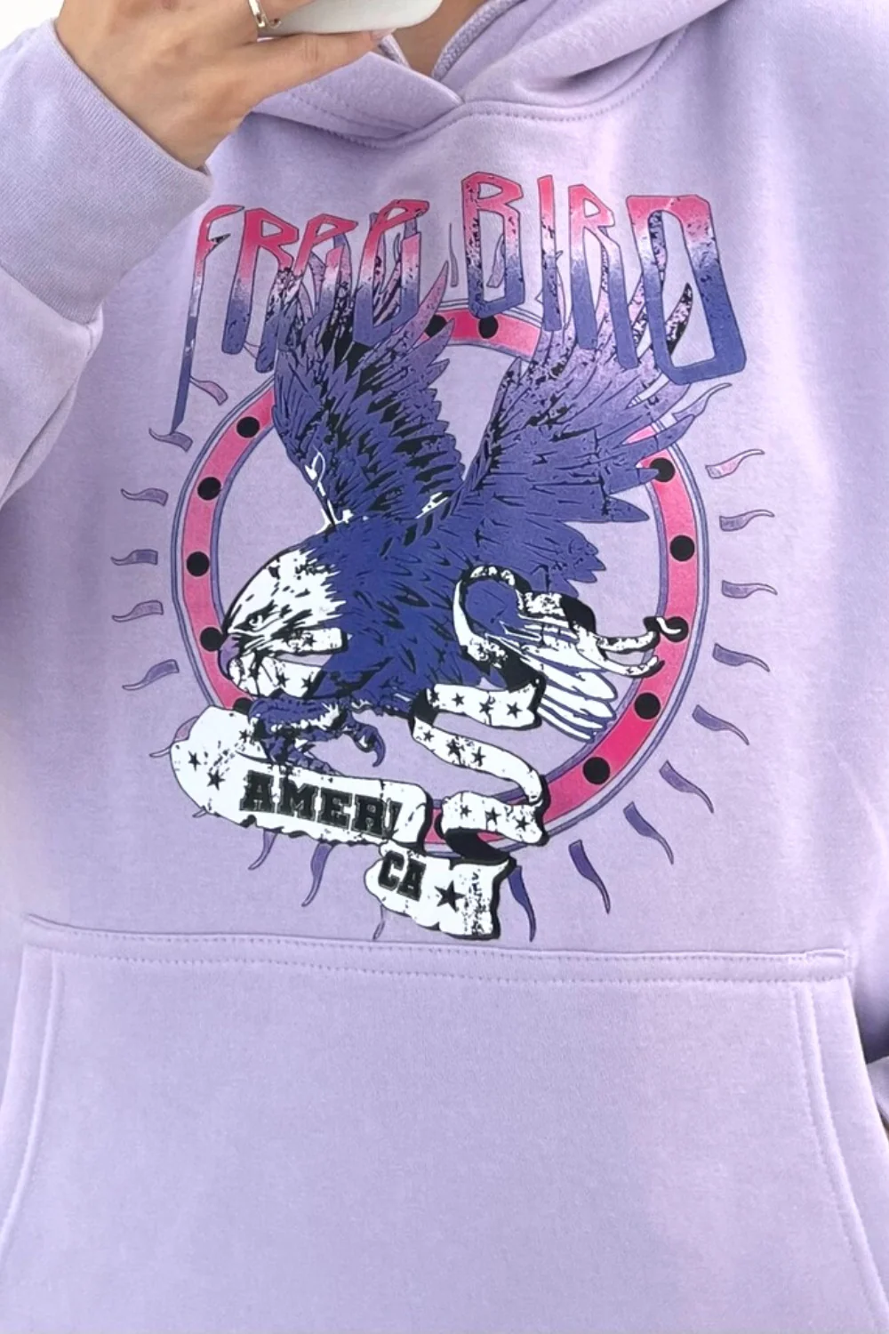 Free bird lilac printed hooded loungewear set - Image 3