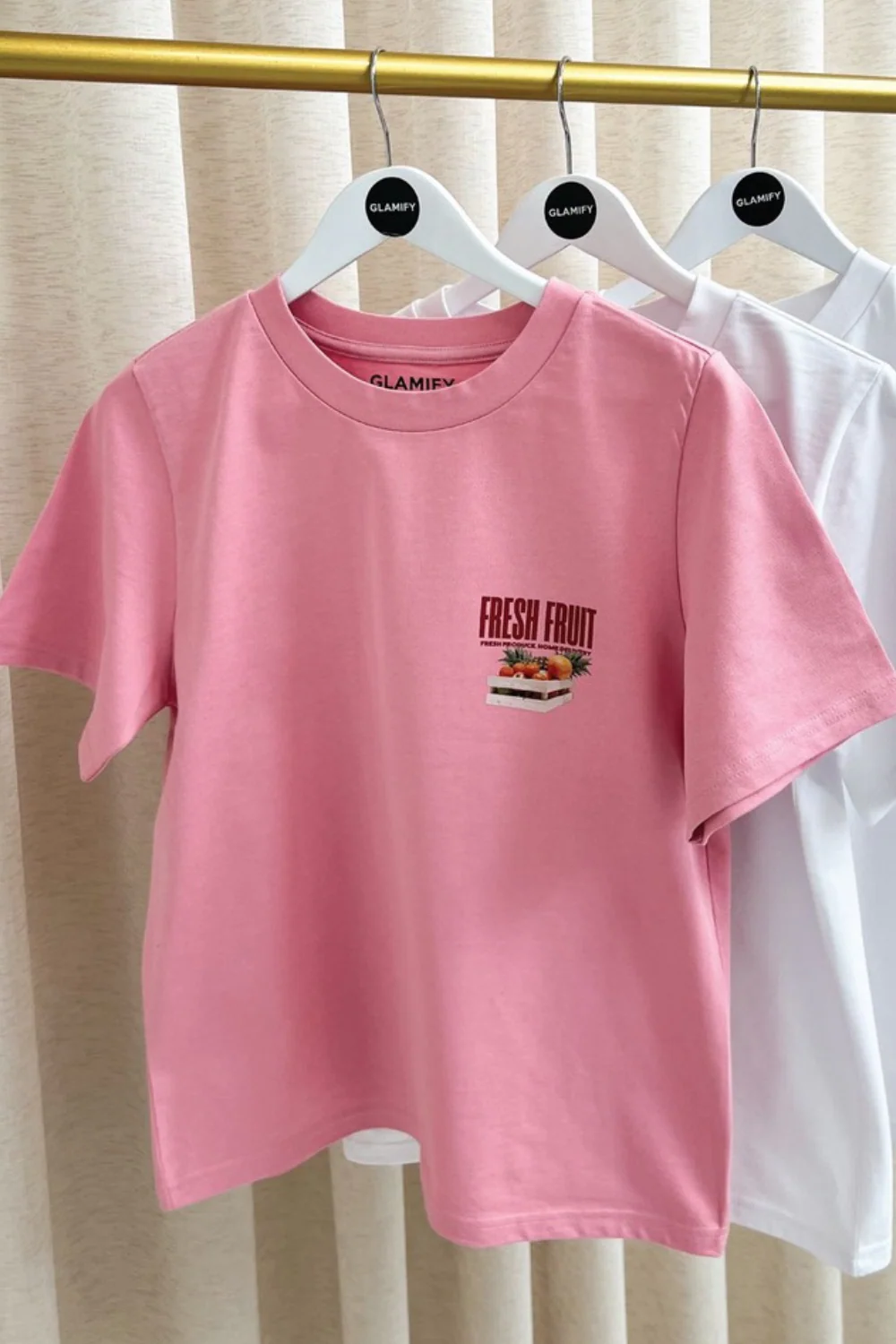 Fresh fruit pink heavyweight printed t-shirt - Image 2