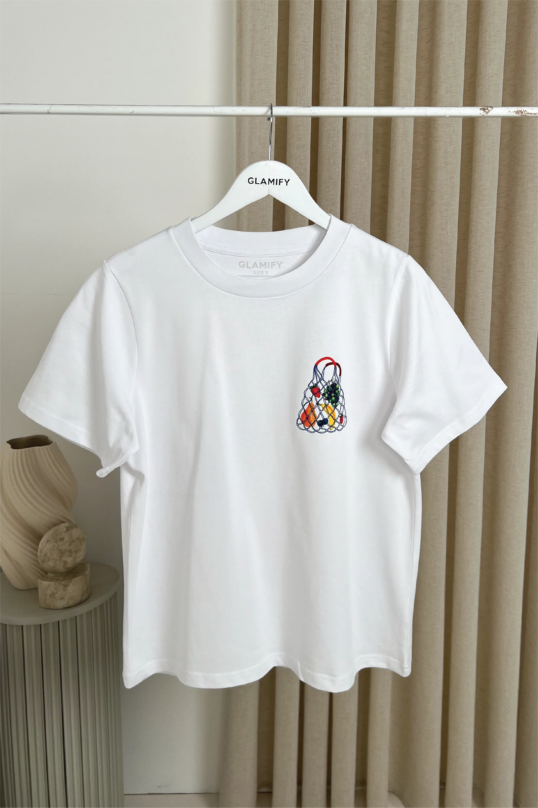 Fresh fruit white front & back printed heavyweight oversized t-shirt - Image 2