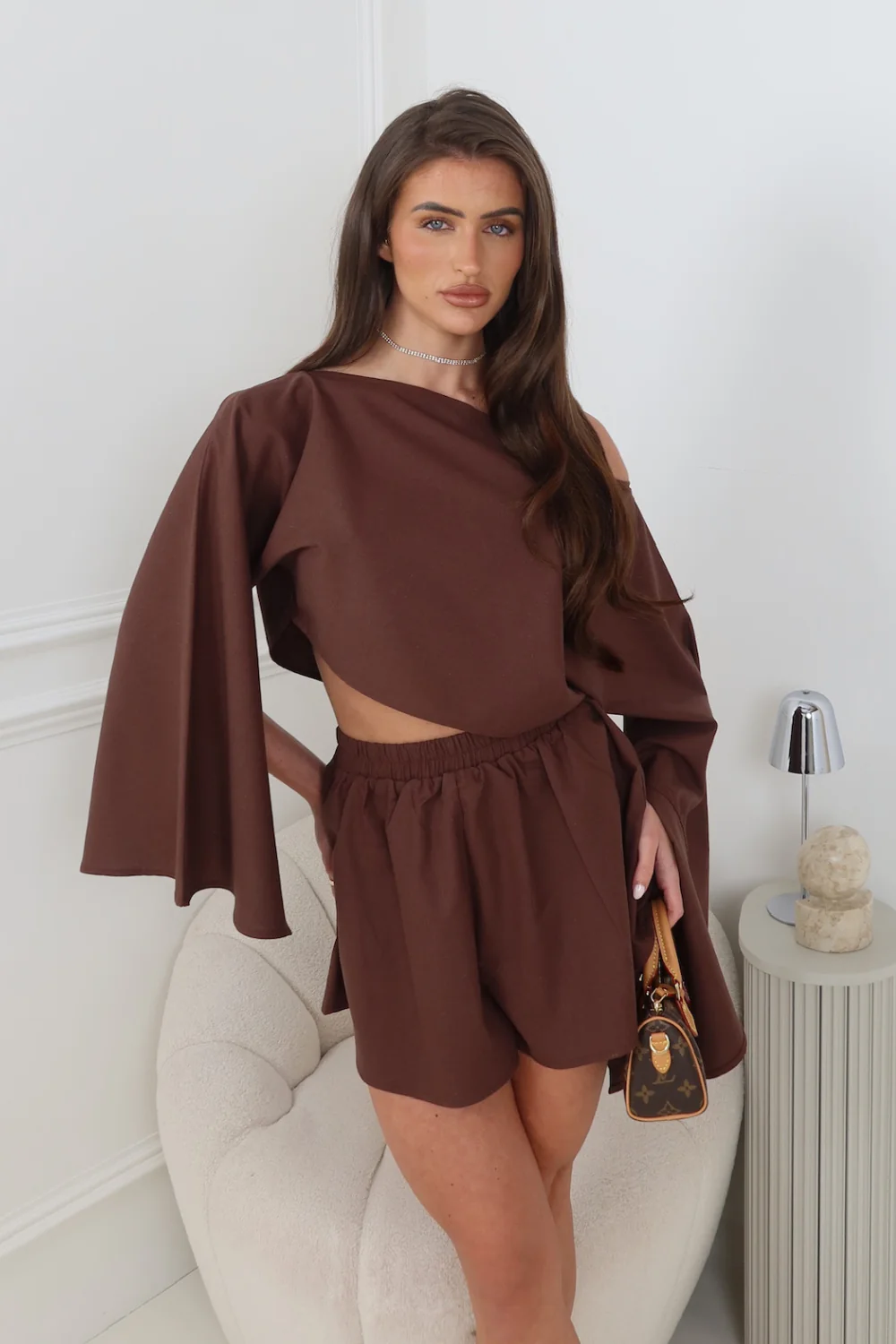 FREYA CHOCOLATE DRAPE TOP - Image 2