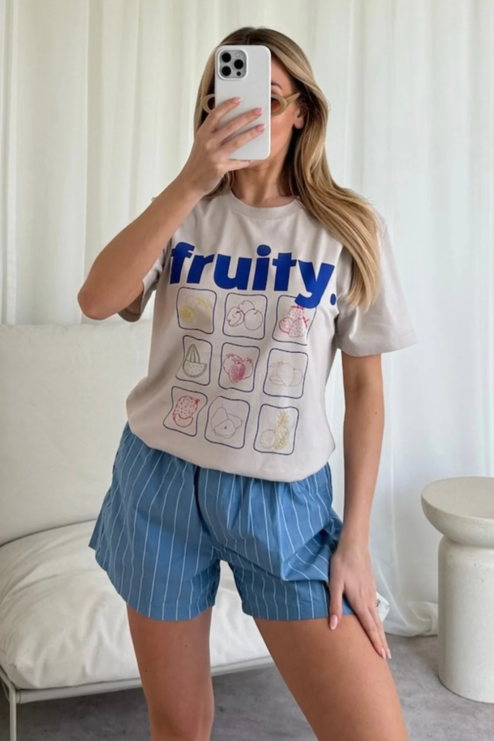 Fruity Printed beige T-shirt - Image 2
