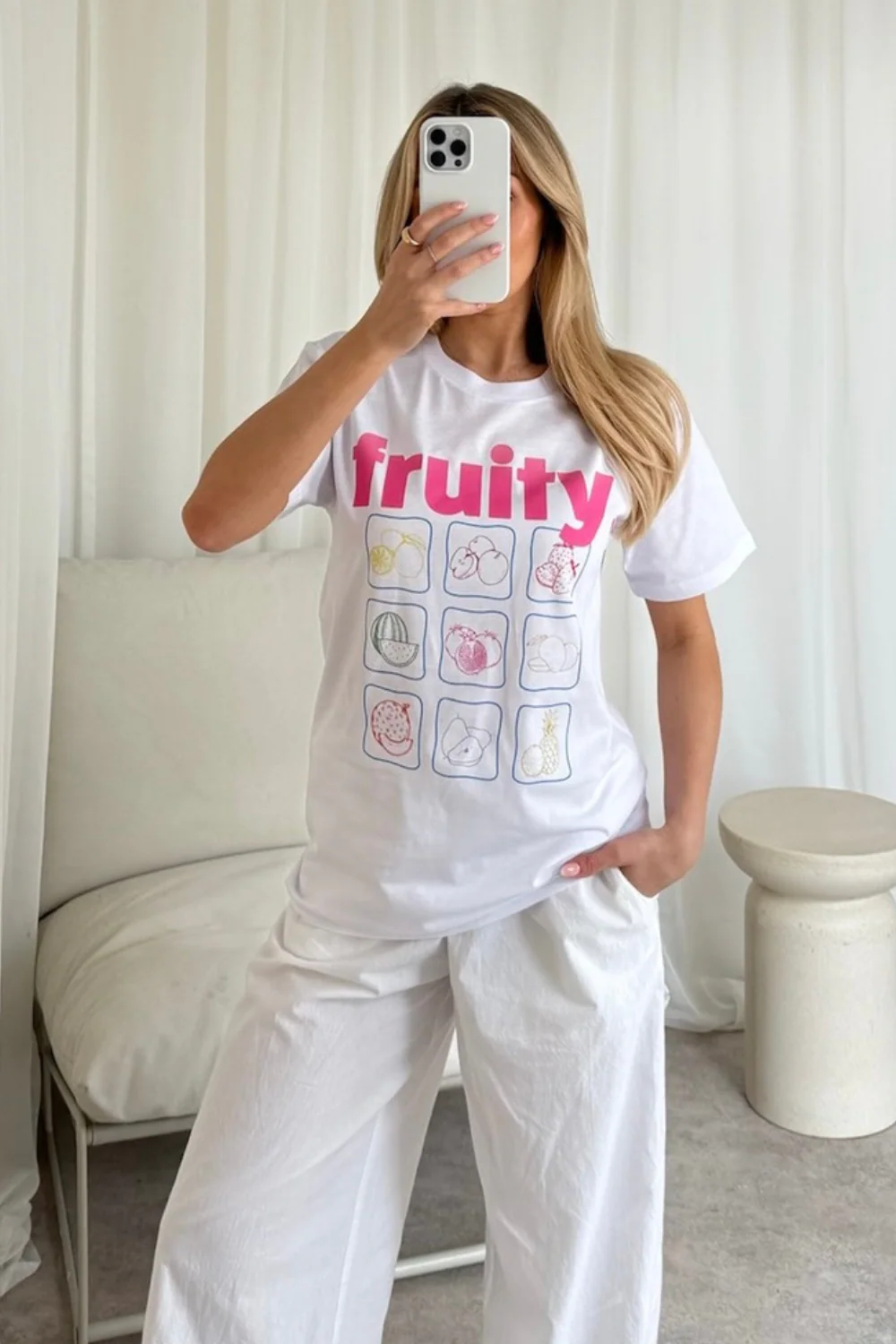 Fruity white Printed T-shirt - Image 3