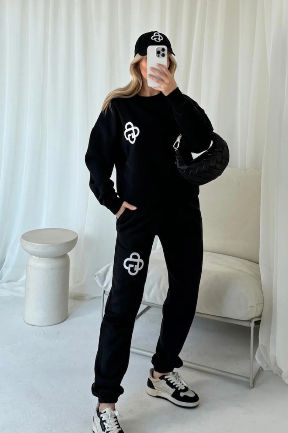 G monogram black embroidered sweater joggers loungewear - Image 3