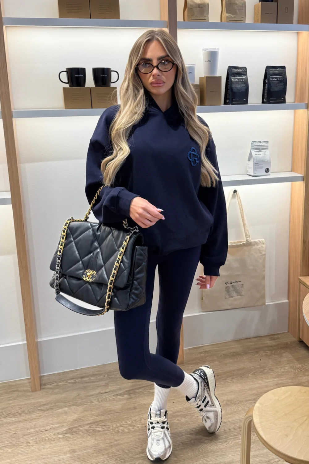 G MONOGRAM NAVY EMBROIDERED HOODIE - Image 3
