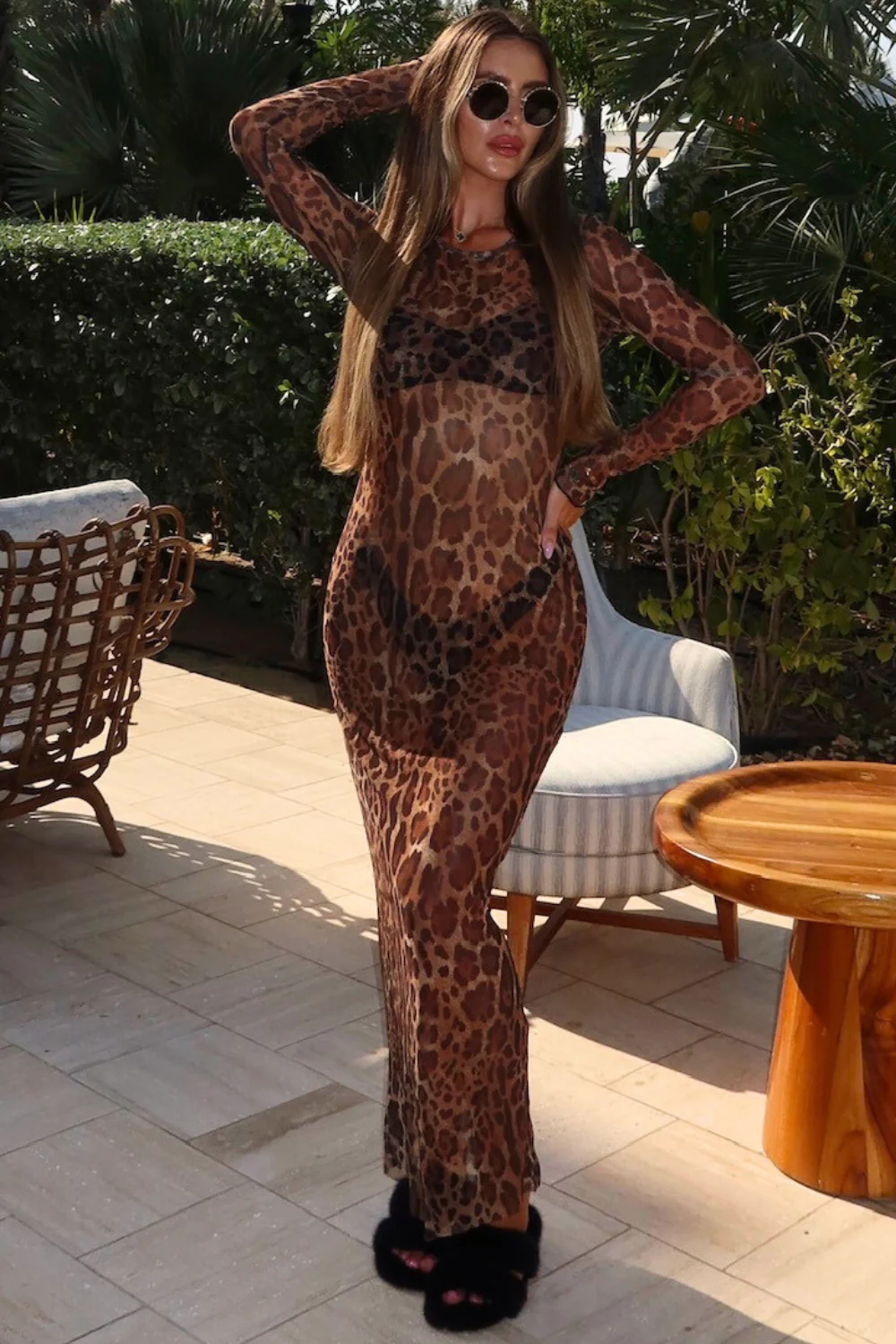 Gabriella leopard mesh maxi dress - Image 3