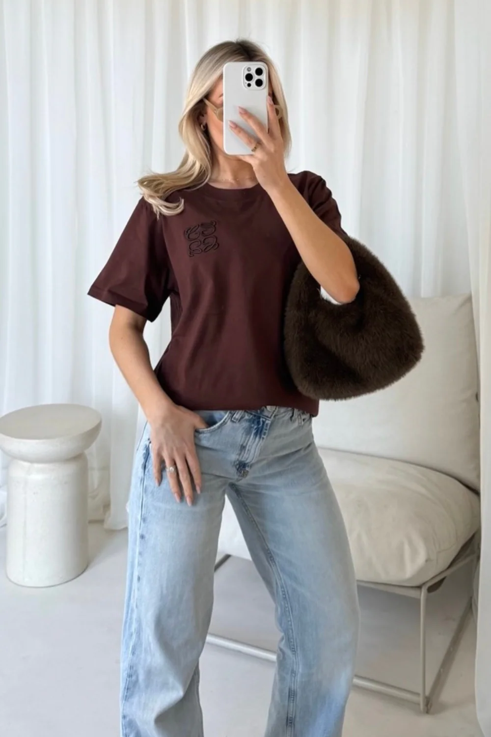 GeGe chocolate embroidered t-shirt - Image 3