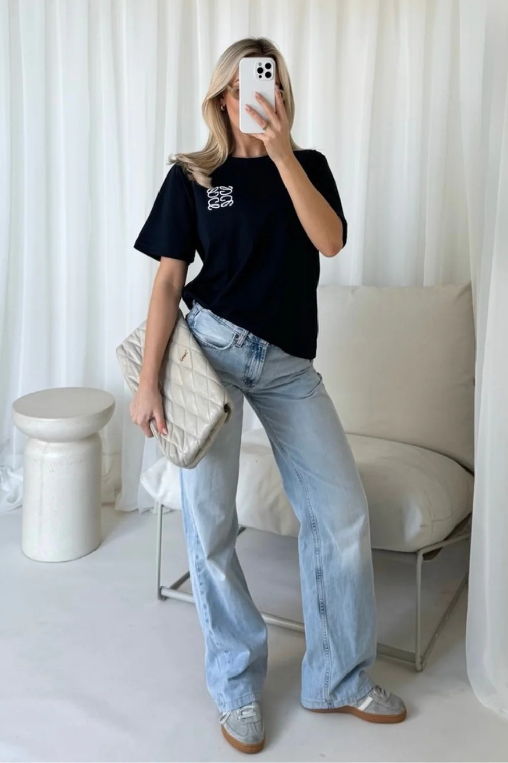 GeGe navy embroidered t-shirt