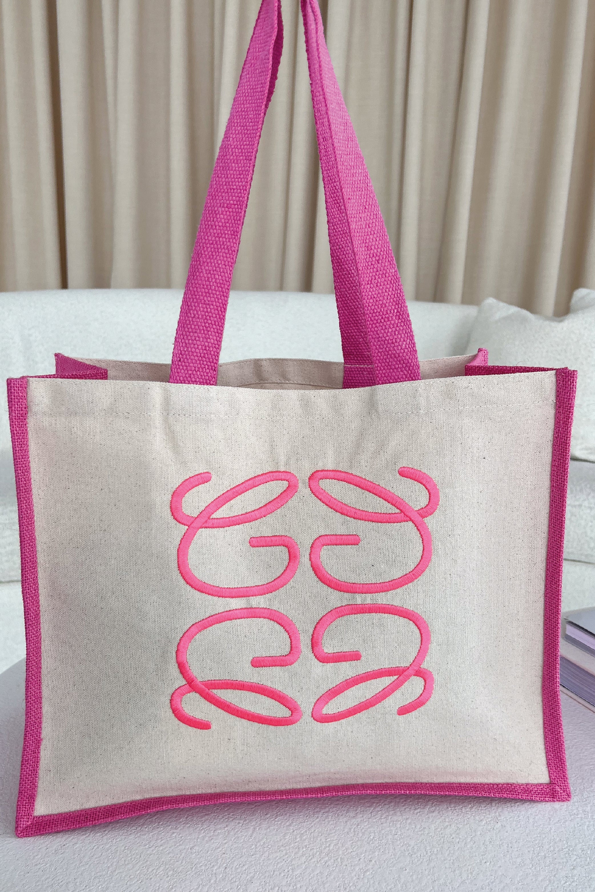 GeGe Pink Embroidered Large Tote - Image 2
