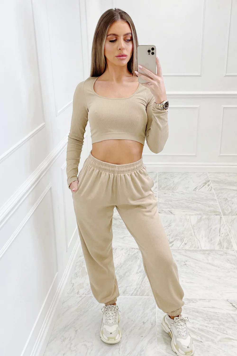Glamify Beige premium essential jogger - Image 4