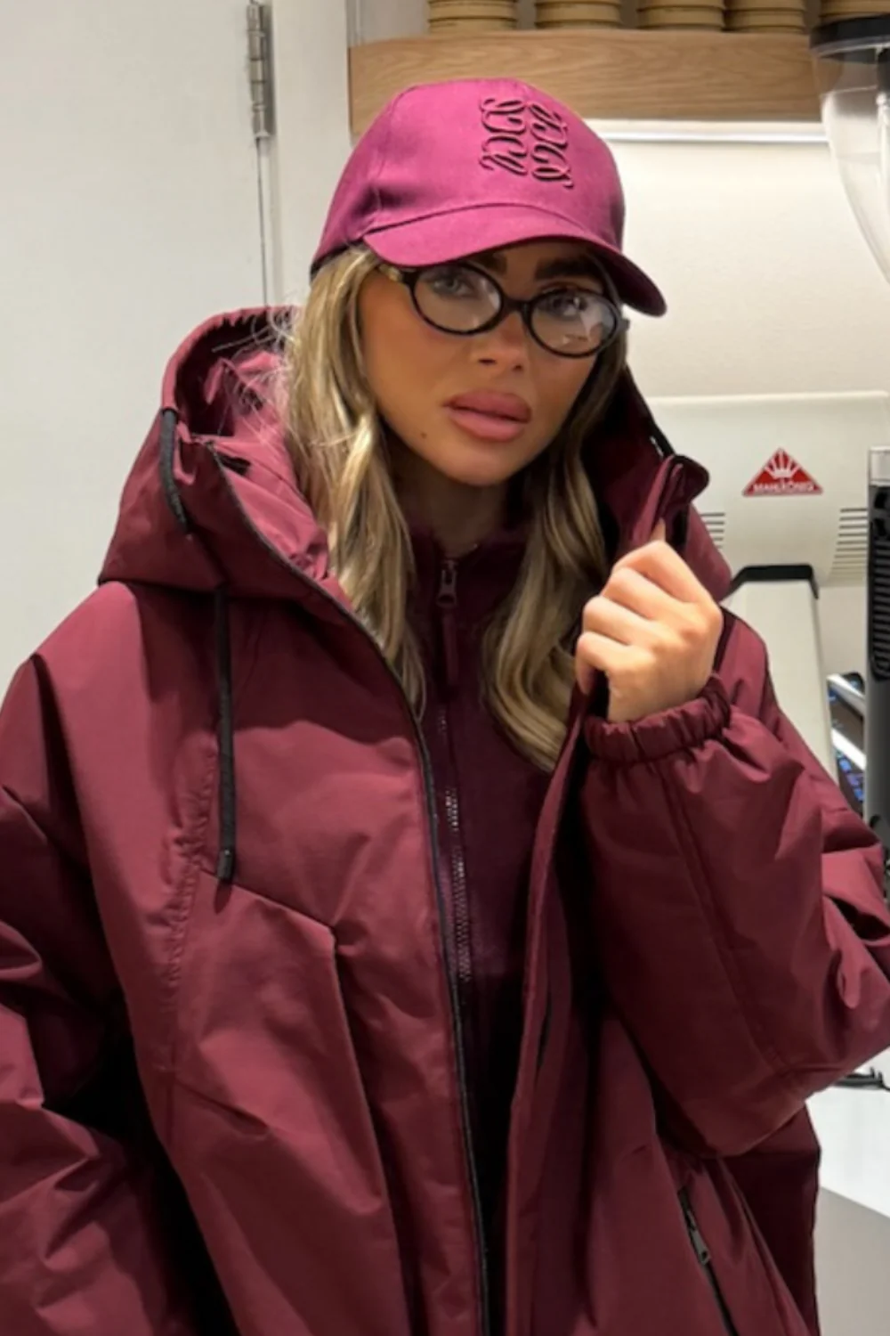 GLAMIFY BURGUNDY EMBROIDERED CAP - Image 3