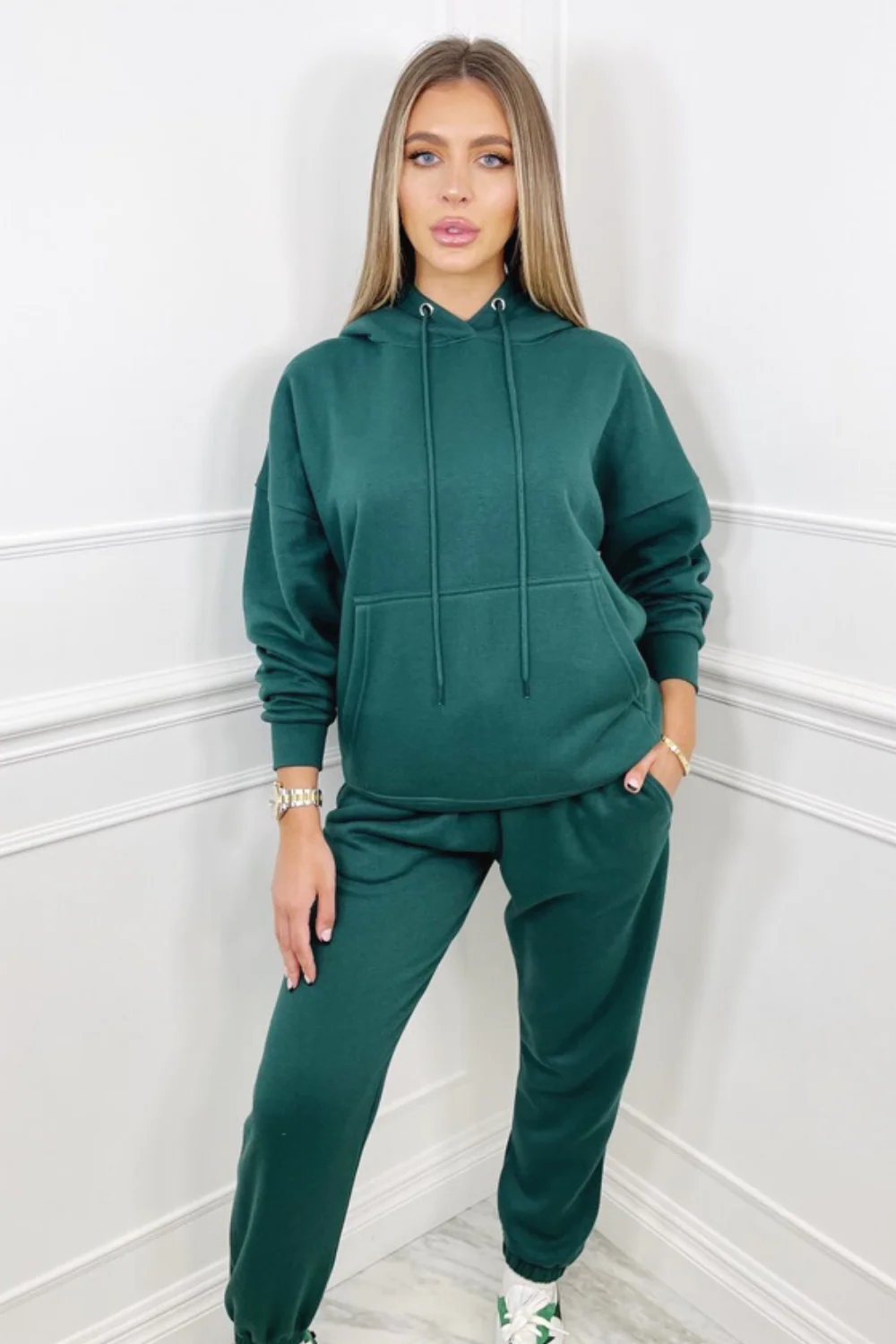 Glamify Forest Green essential hooded loungewear set - Image 3