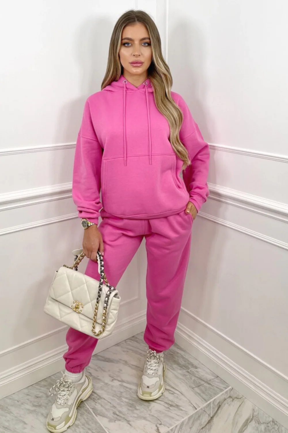 Glamify Hot Pink essential hooded loungewear set - Image 4