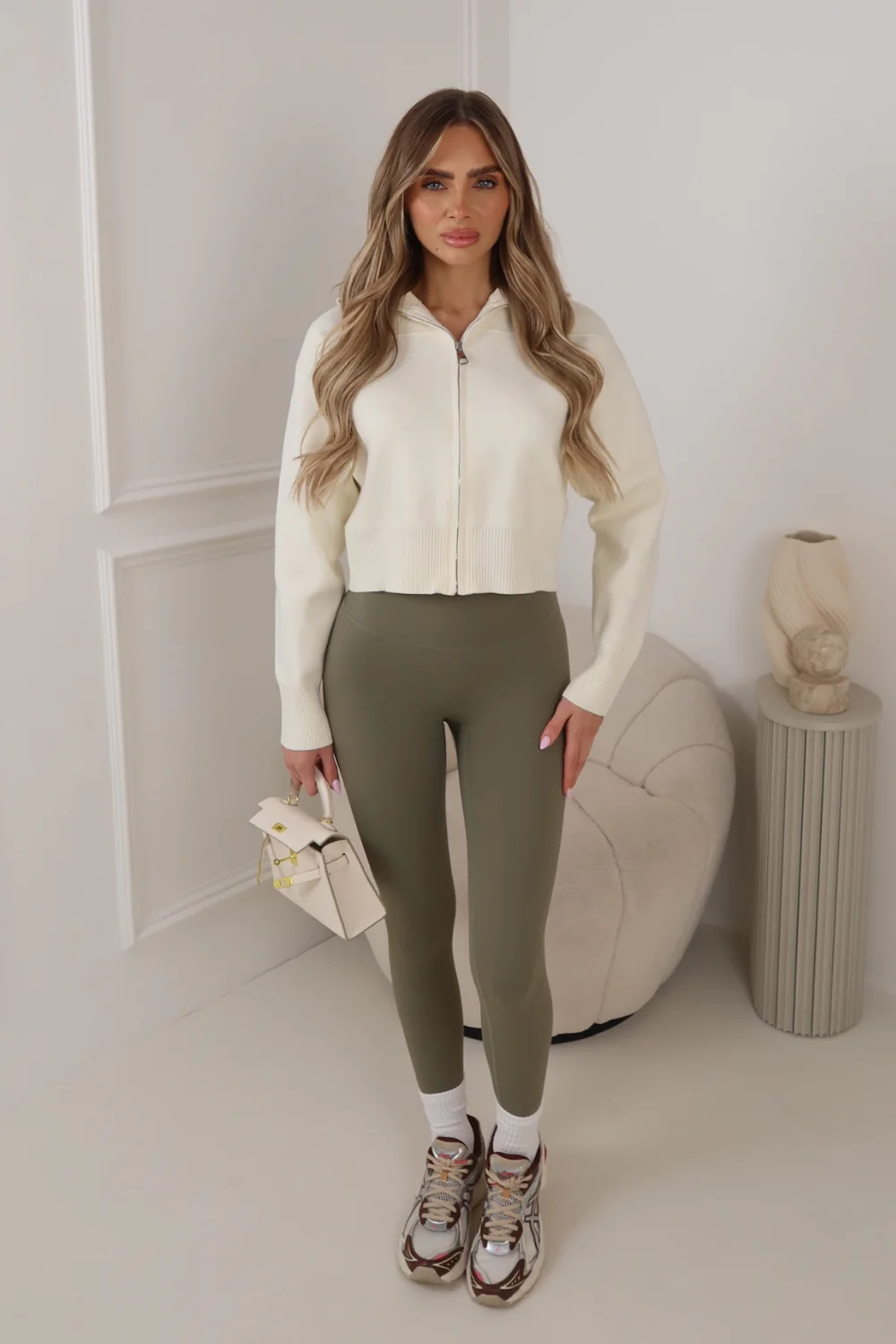 GLAMIFY KHAKI BUTTERY SOFT LEGGINGS