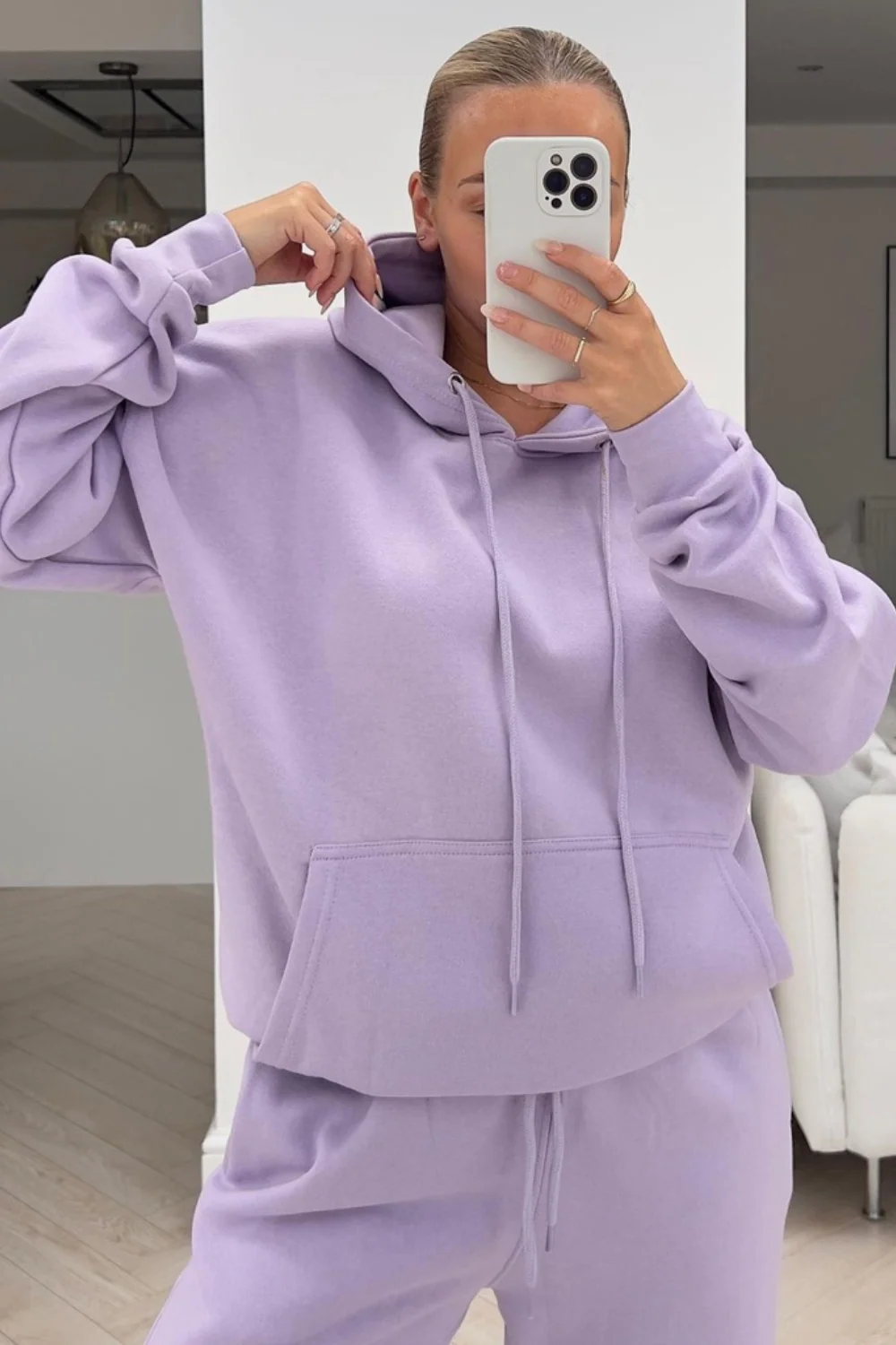 Glamify lilac essential hooded loungewear set - Image 2