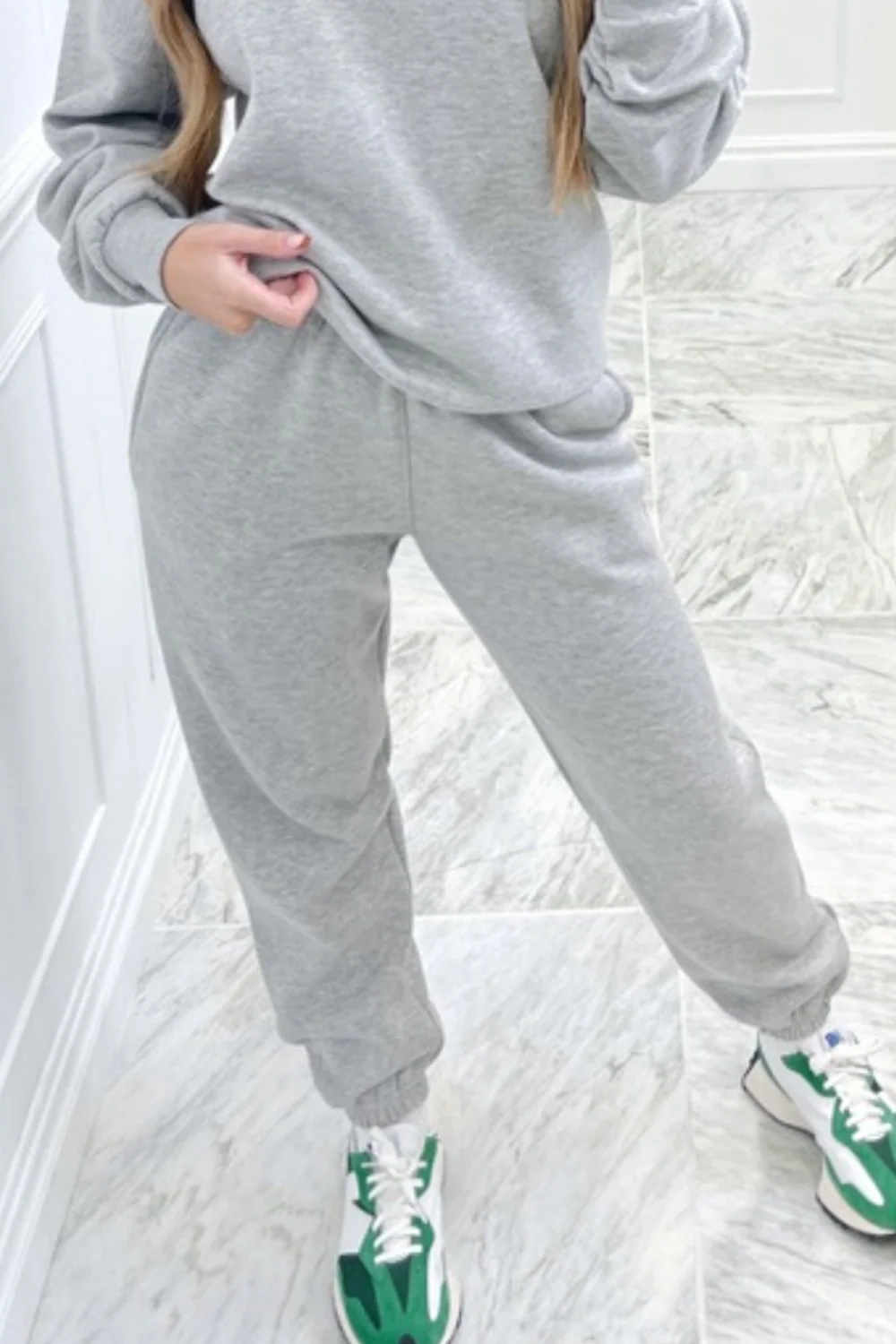 Glamify melange grey essential jogger - Image 2