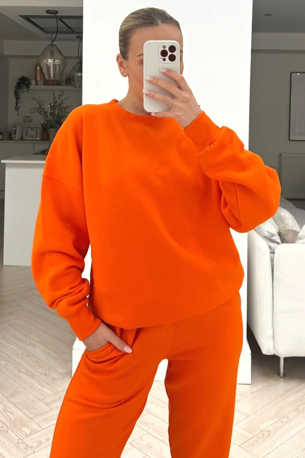 Glamify orange sweater essential loungewear set - Image 2
