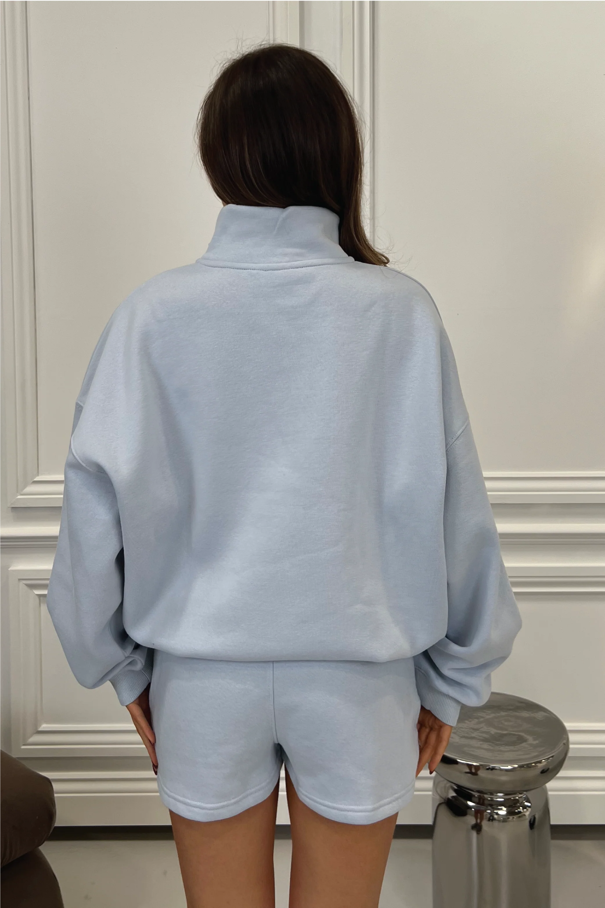 GLAMIFY EVERYDAY ESSENTIAL BABY BLUE 3/4 ZIP - Image 6
