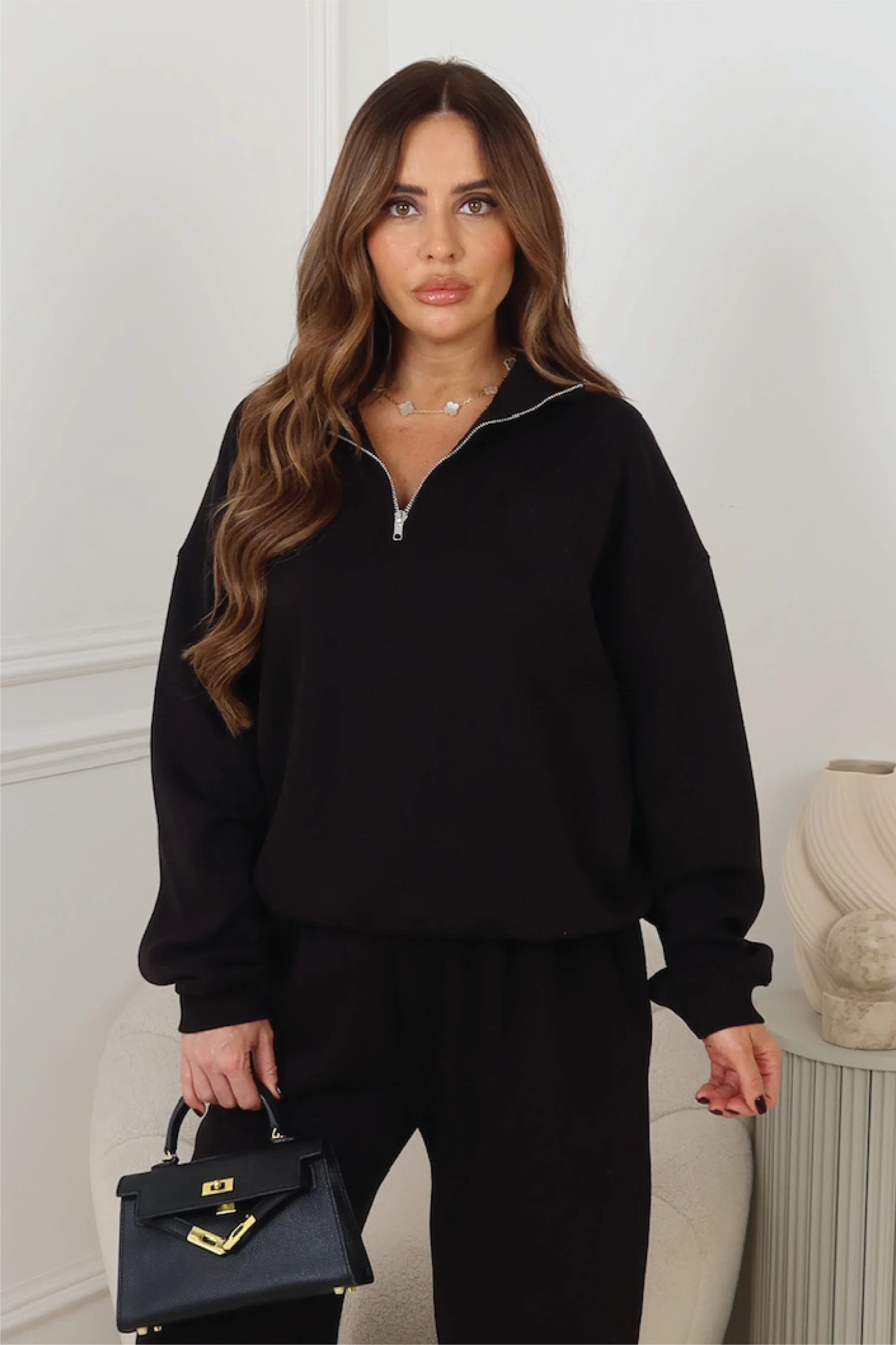 Glamify everyday essential black 3/4 zip - Image 4