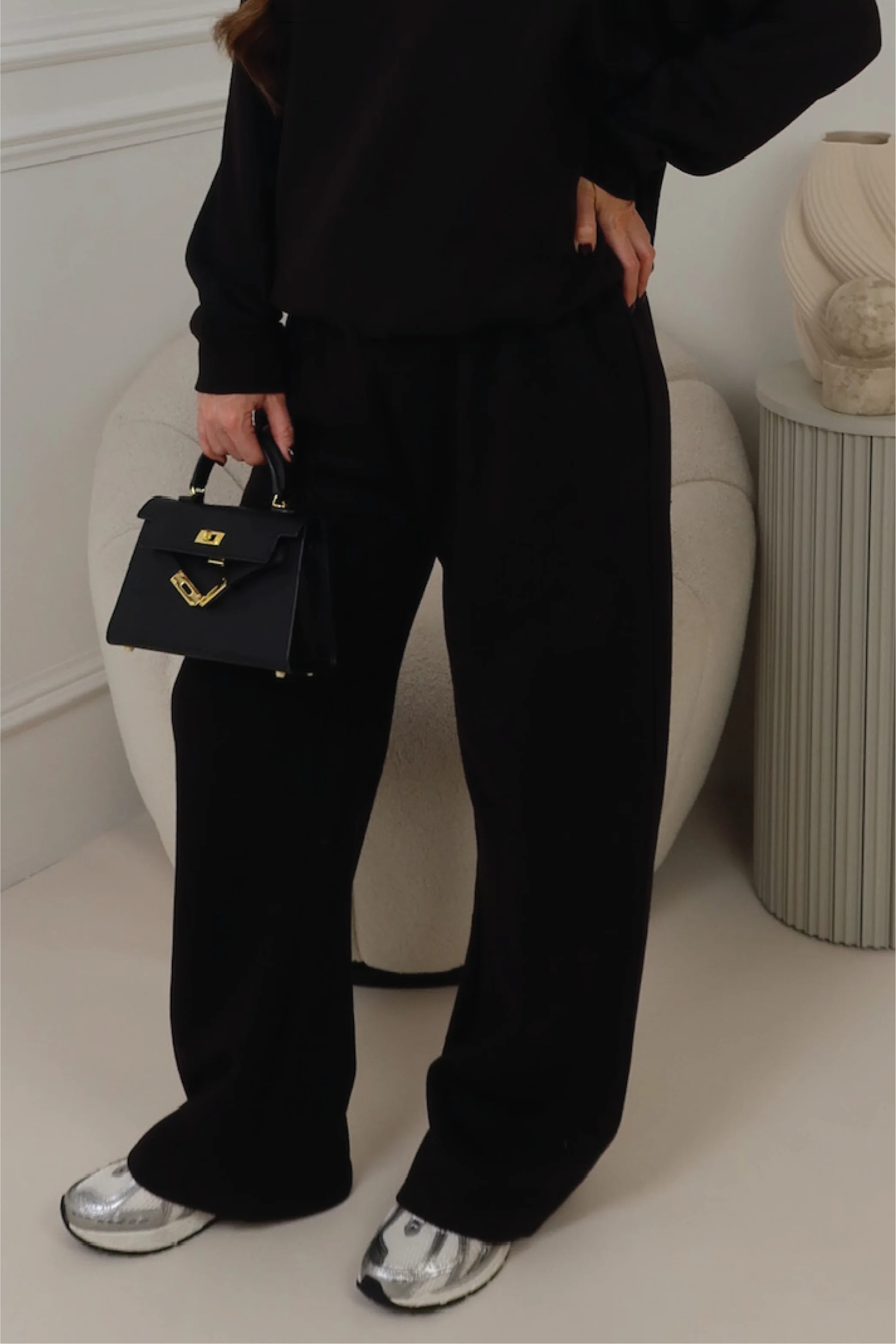 Glamify everyday essential black straight leg jogger - Image 6