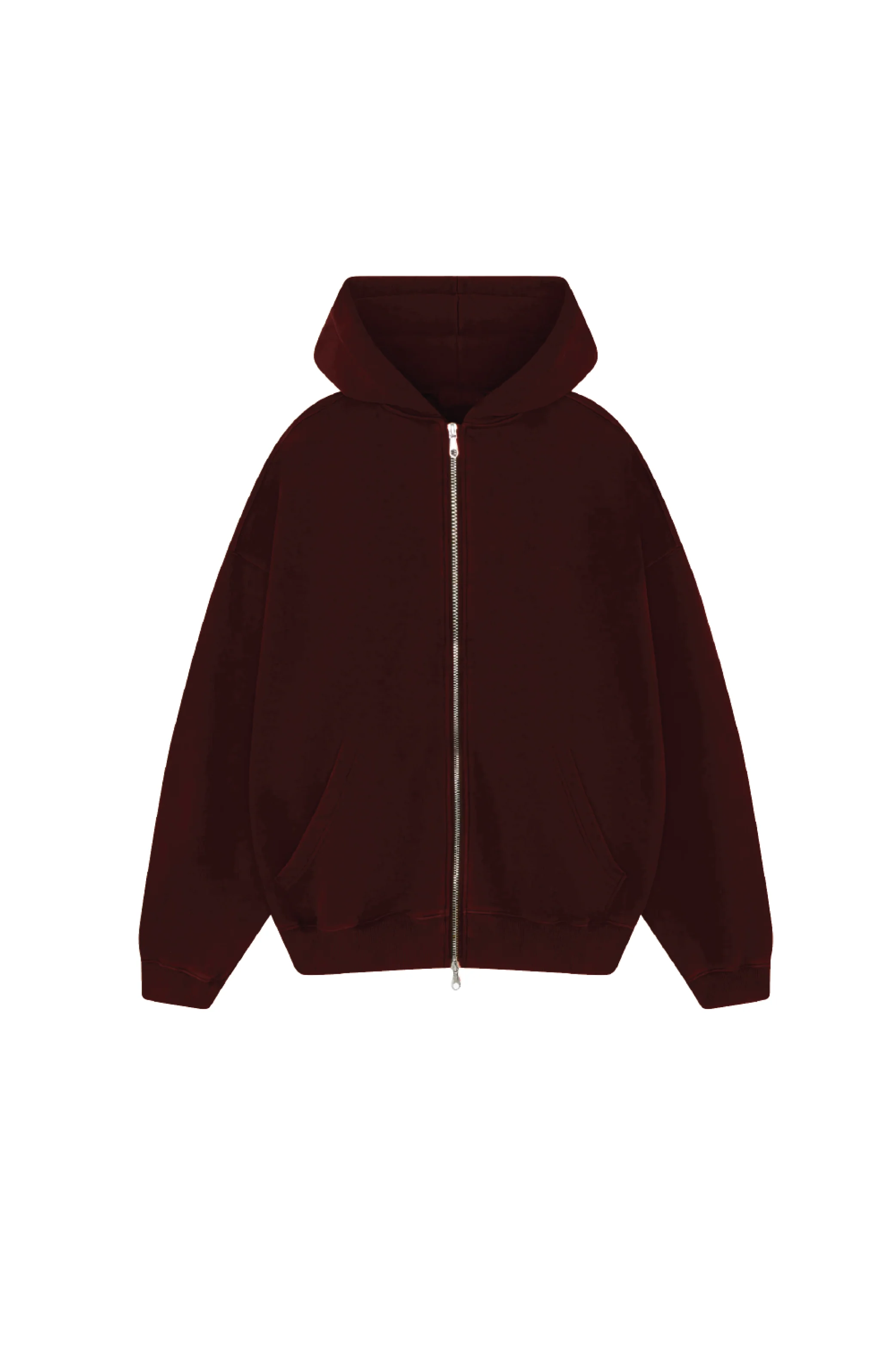 GLAMIFY EVERYDAY ESSENTIAL BURGUNDY FULL ZIP HOODIE - Image 5
