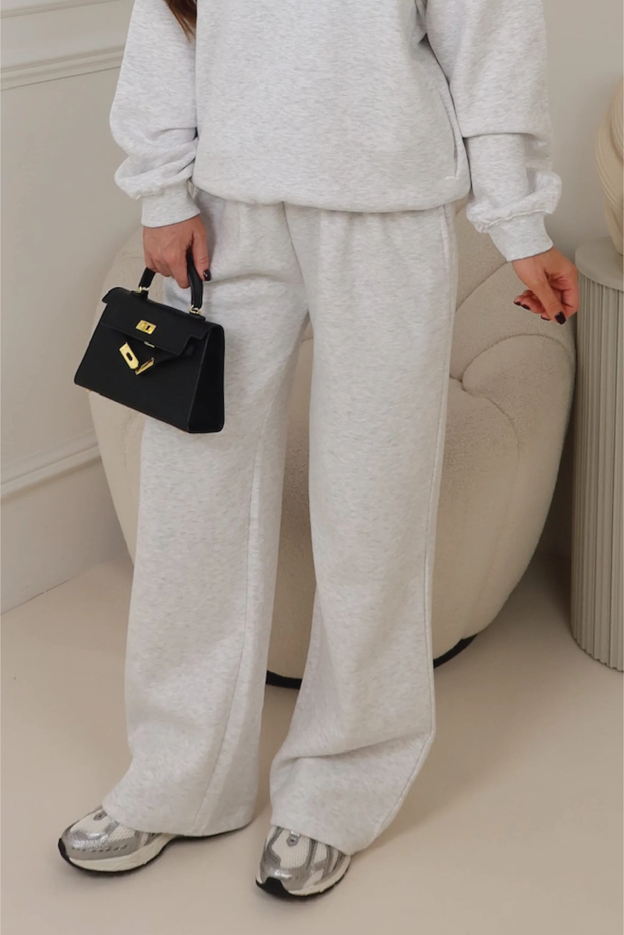 Glamify everyday essential light marl straight leg jogger - Image 3