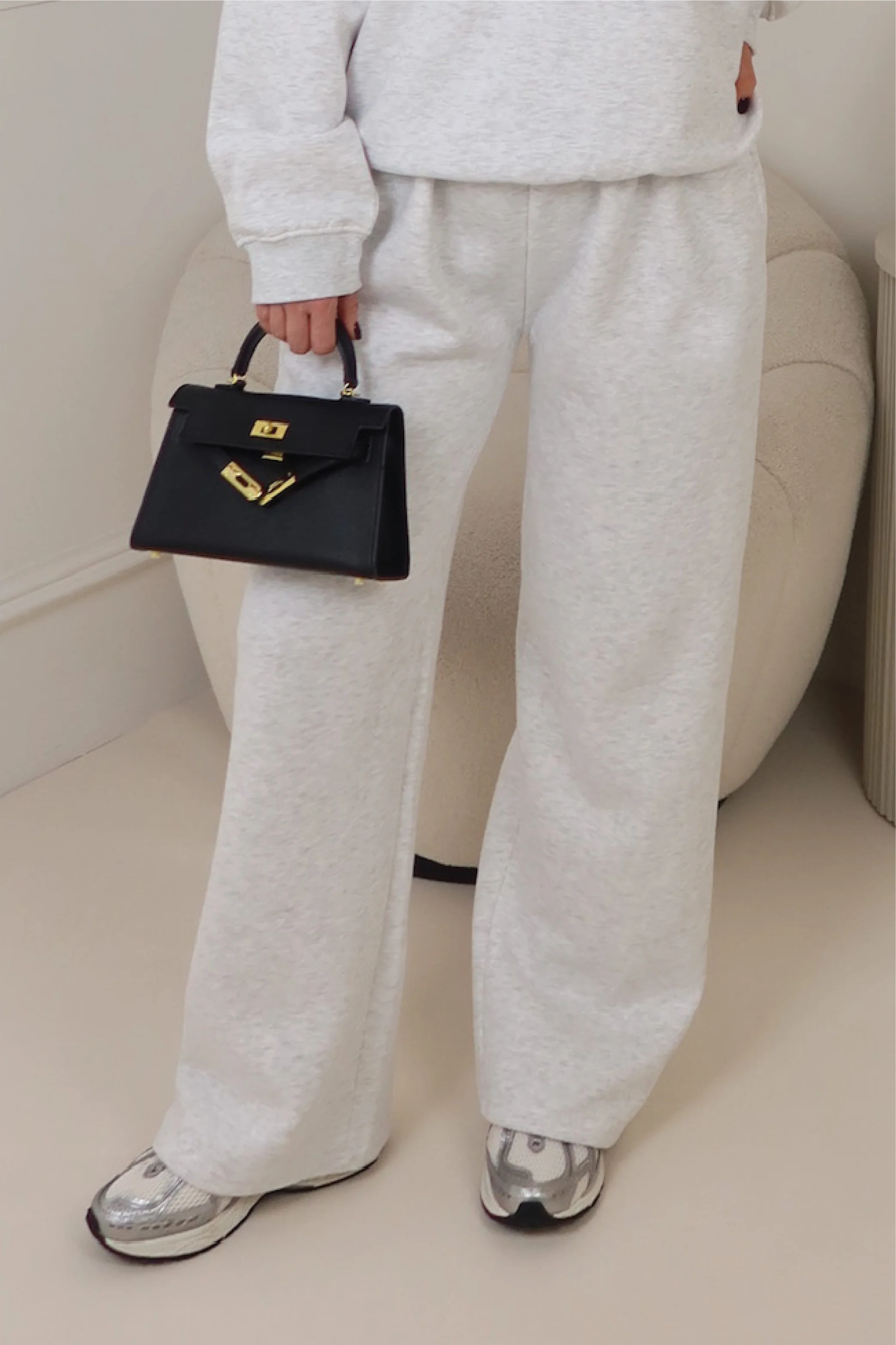 Glamify everyday essential light marl straight leg jogger - Image 4