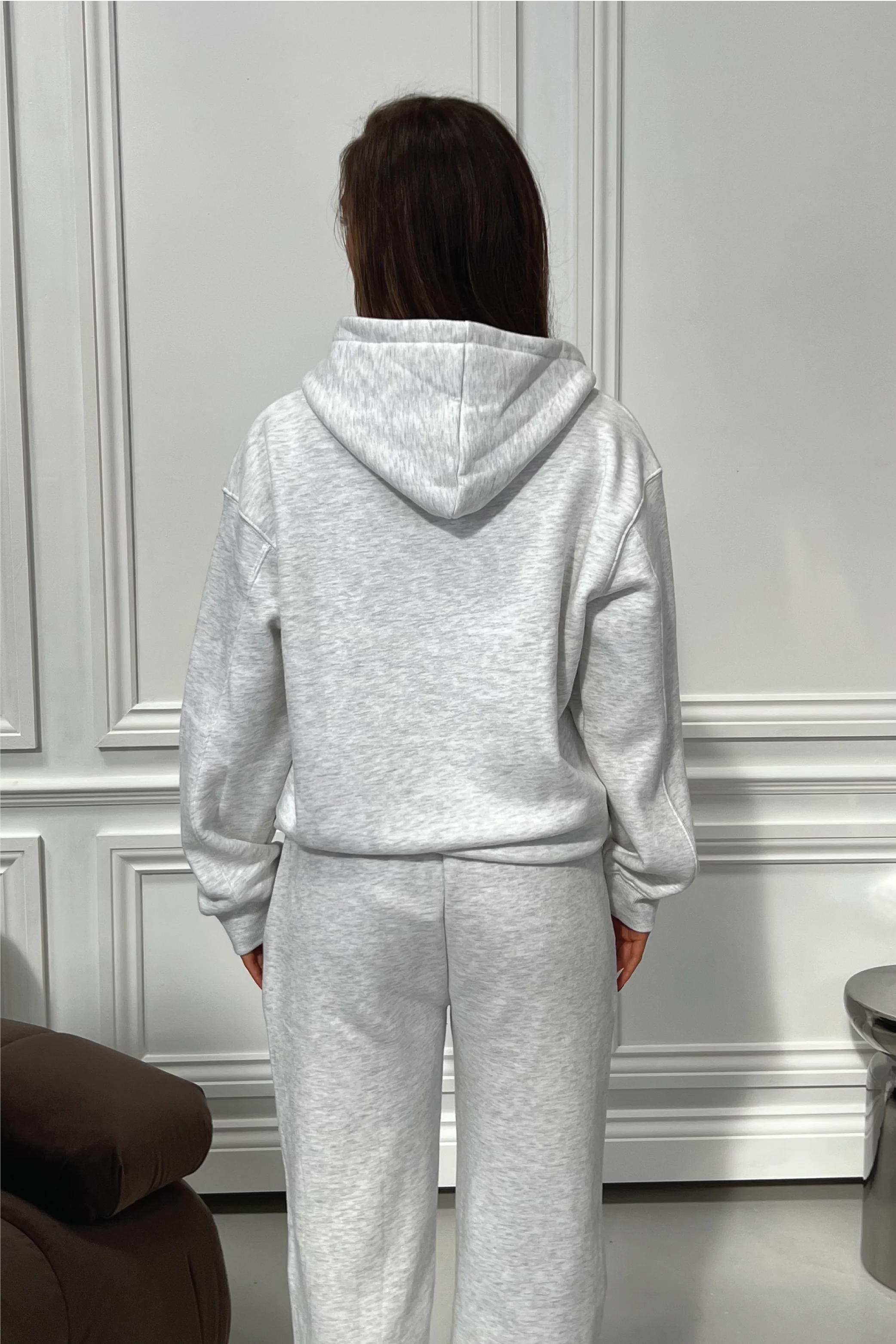 GLAMIFY EVERYDAY ESSENTIAL LIGHT MARL FULL ZIP HOODIE - Image 3