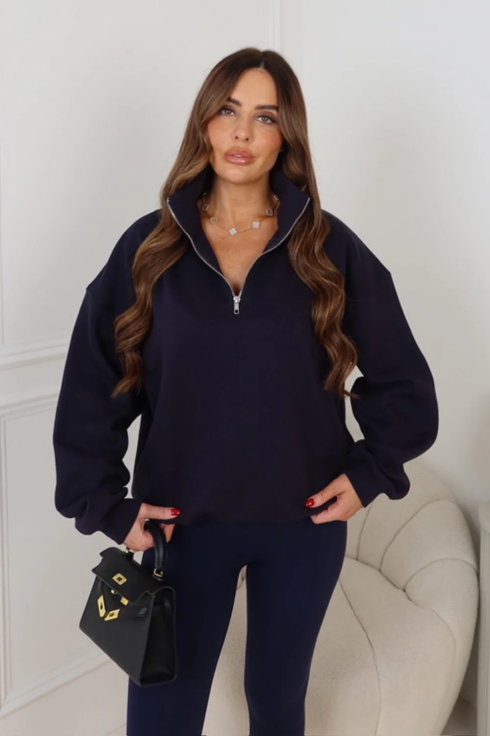 Glamify everyday essential navy 3/4 zip - Image 5