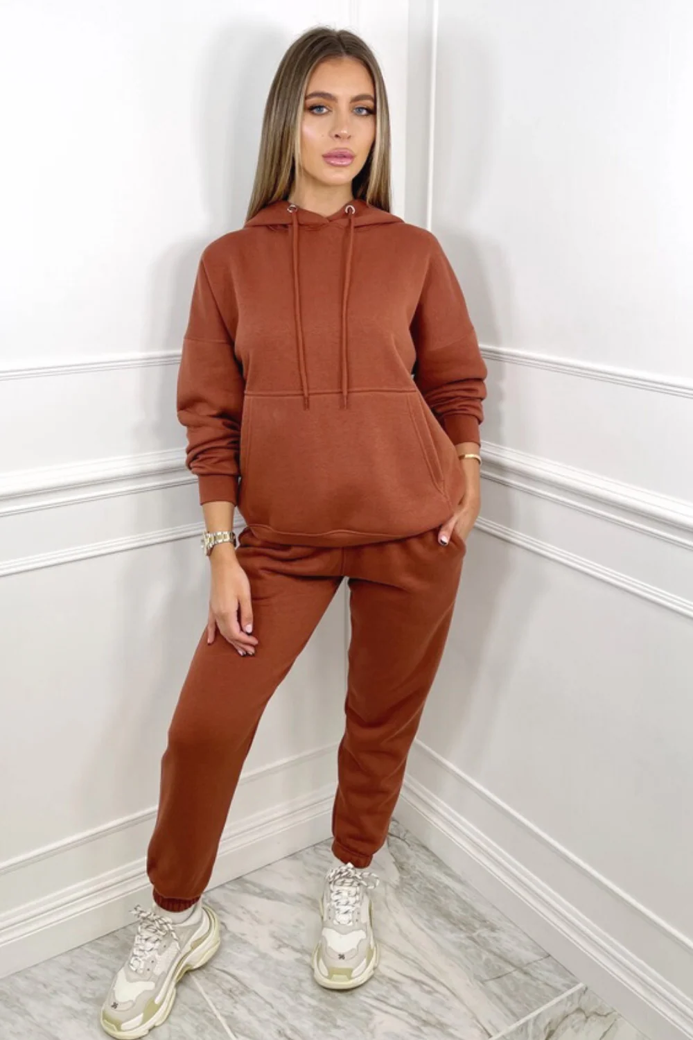 Glamify Rust essential hooded loungewear set - Image 3