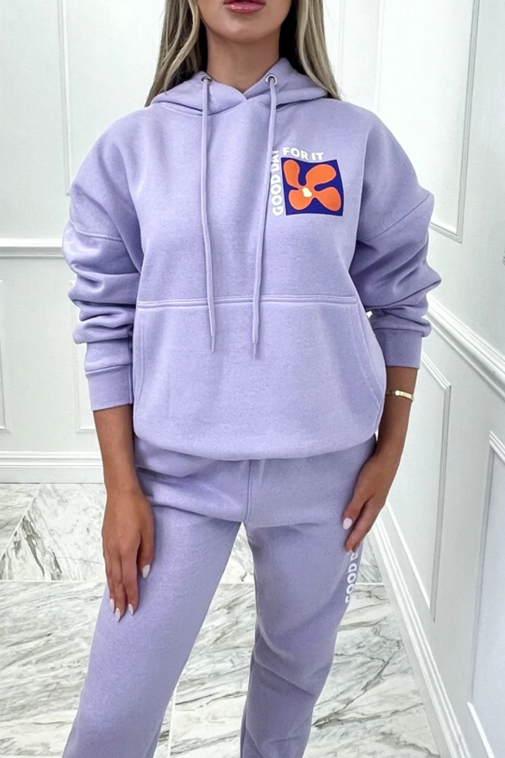 Good day lilac hooded loungewear set - Image 3