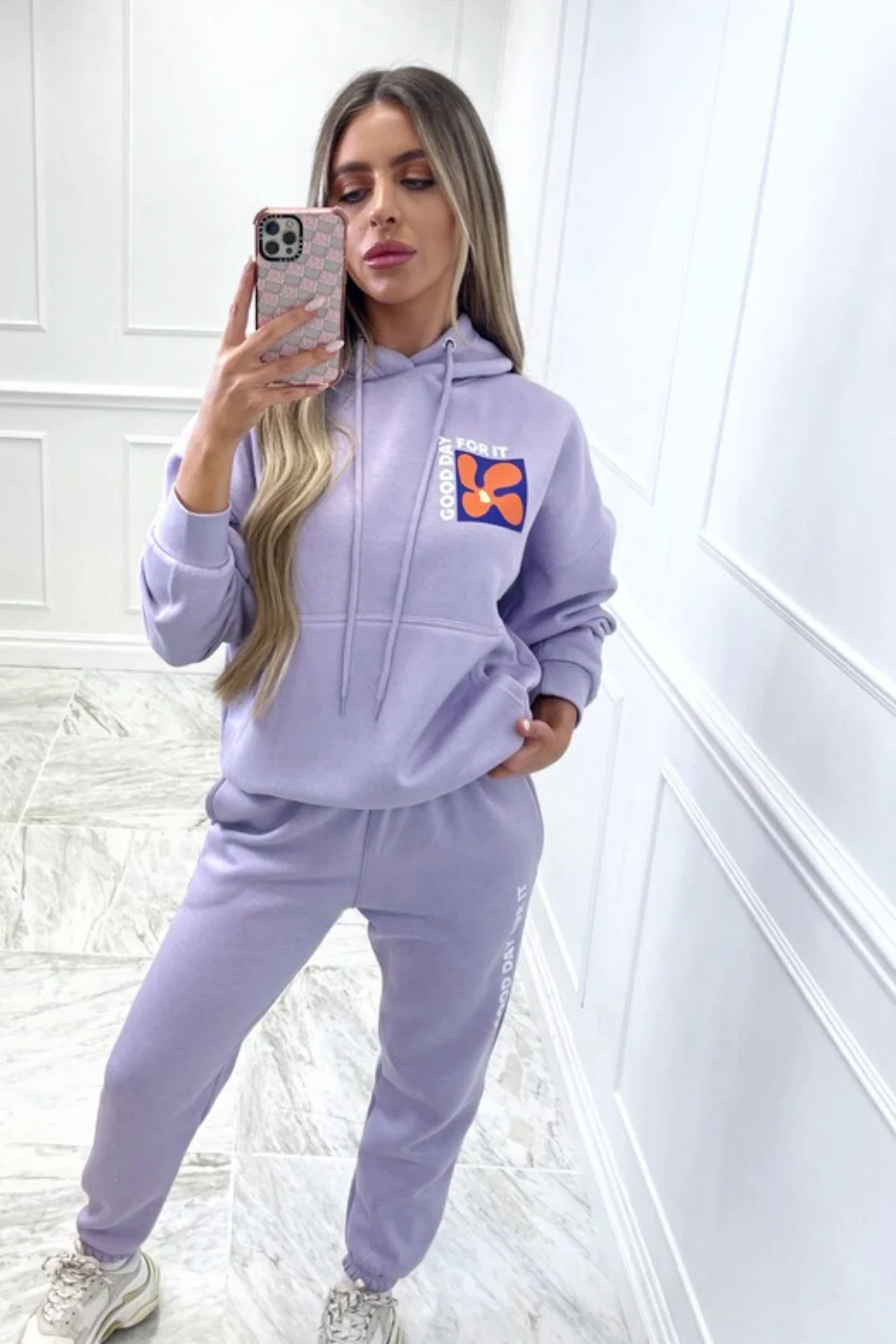 Good day lilac hooded loungewear set - Image 4
