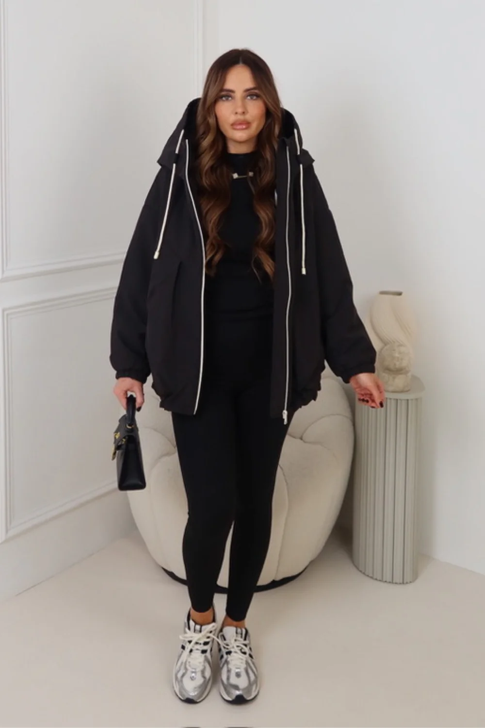 HALLEY BLACK HOODED JACKET - Image 2