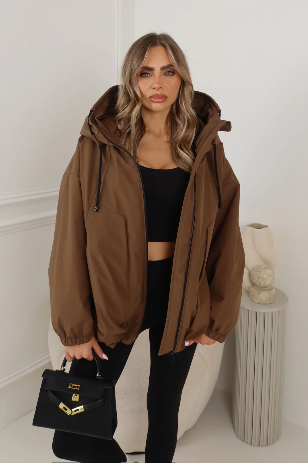 HALLEY CHOCOLATE HOODED JACKET - Image 2