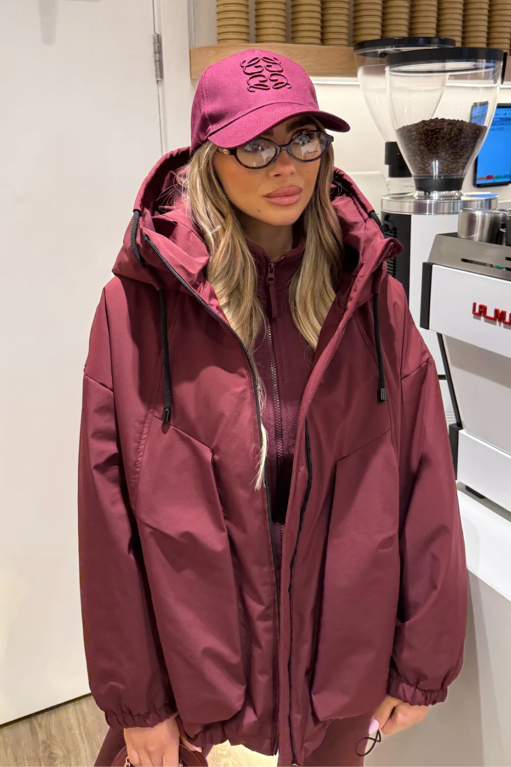 HALLEY DARK CHERRY HOODED JACKET - Image 2