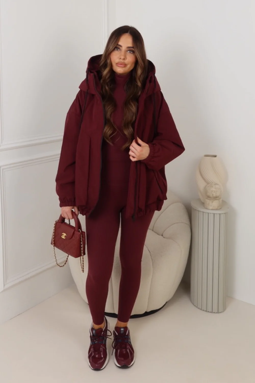 HALLEY DARK CHERRY HOODED JACKET - Image 4