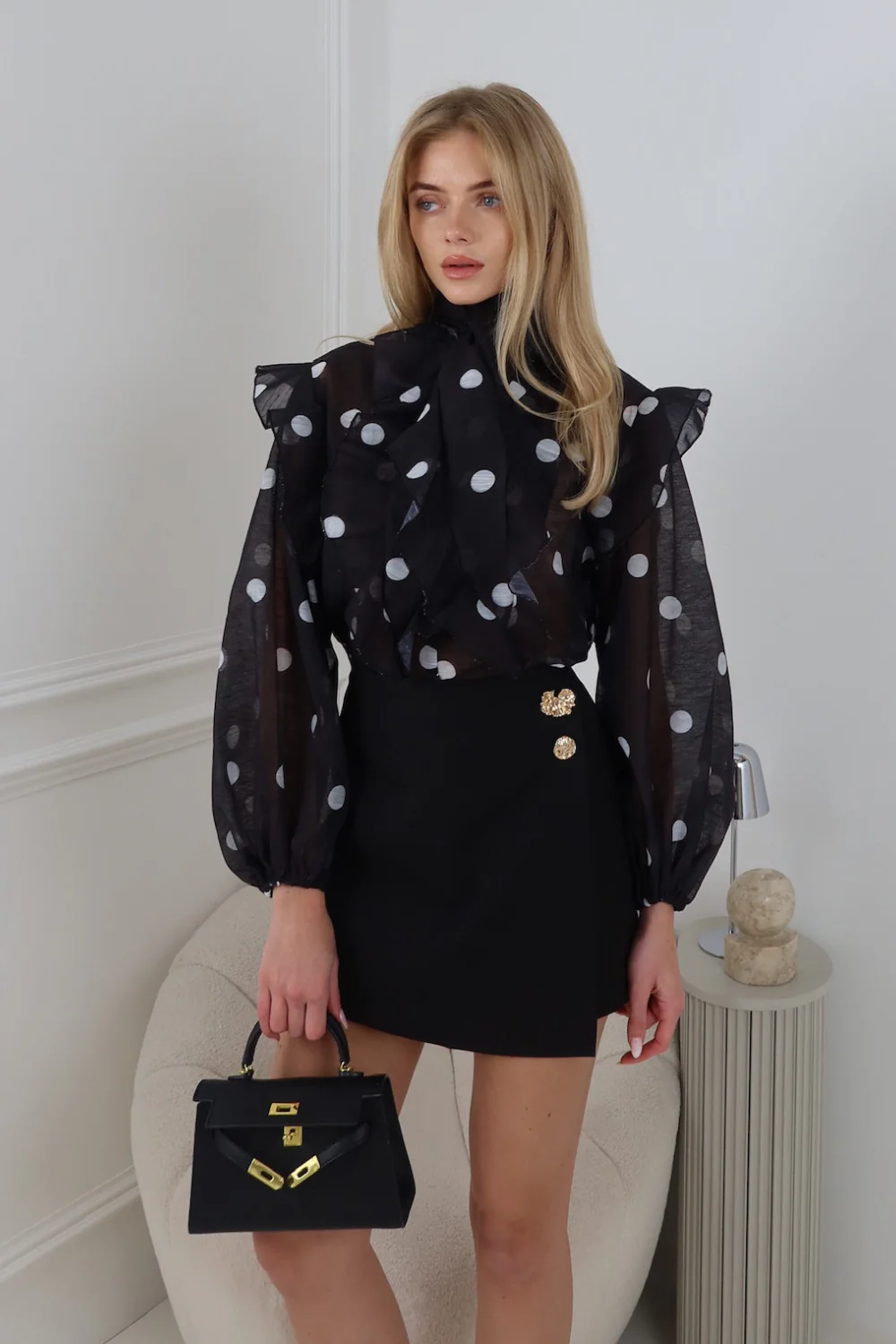 HARRIET BLACK POLKA DOT SHIRT - Image 4