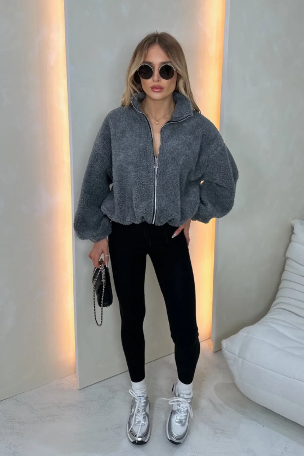 Harriet steel grey zip fleece jacket - Image 5