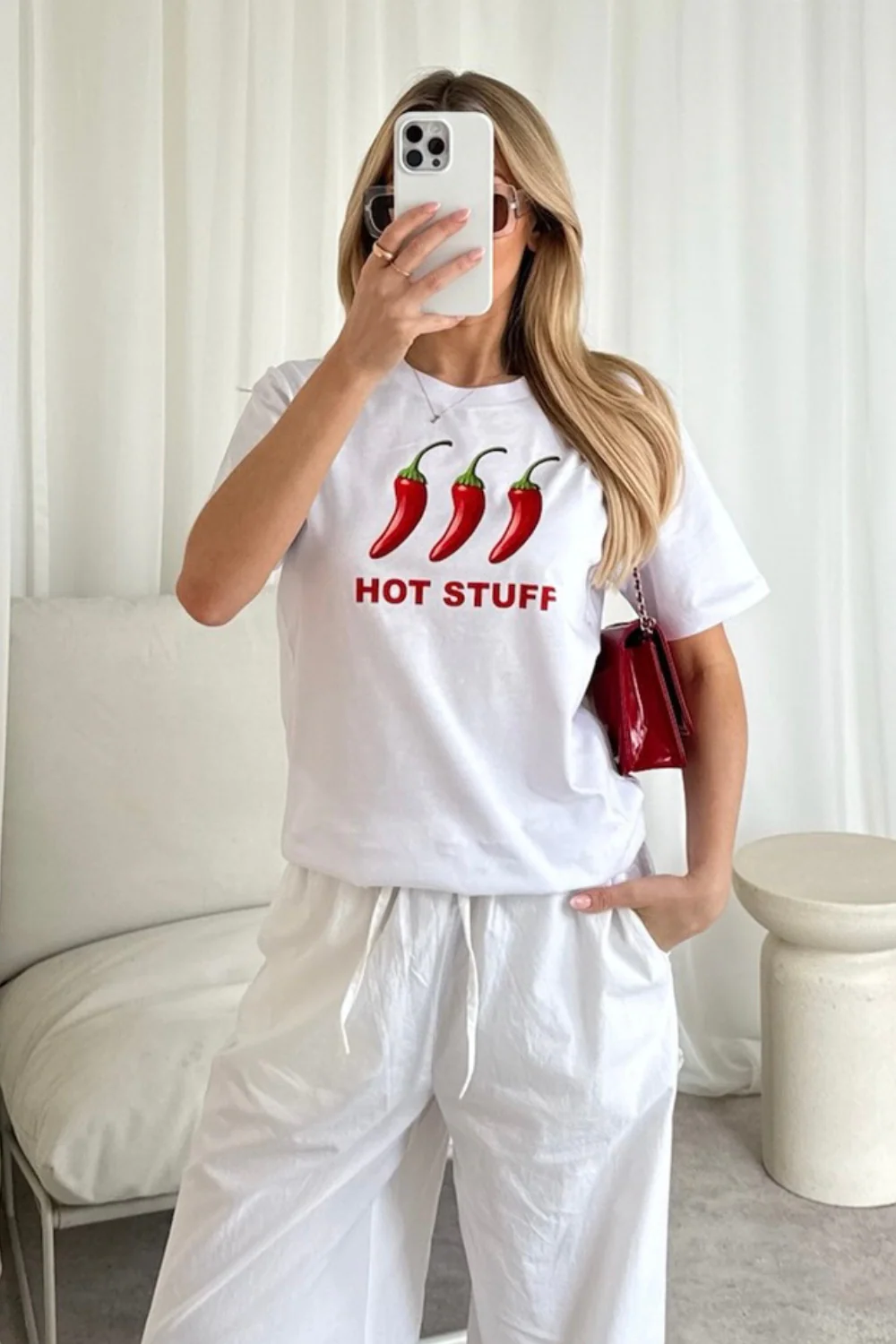 Hot stuff white Printed T-shirt - Image 3