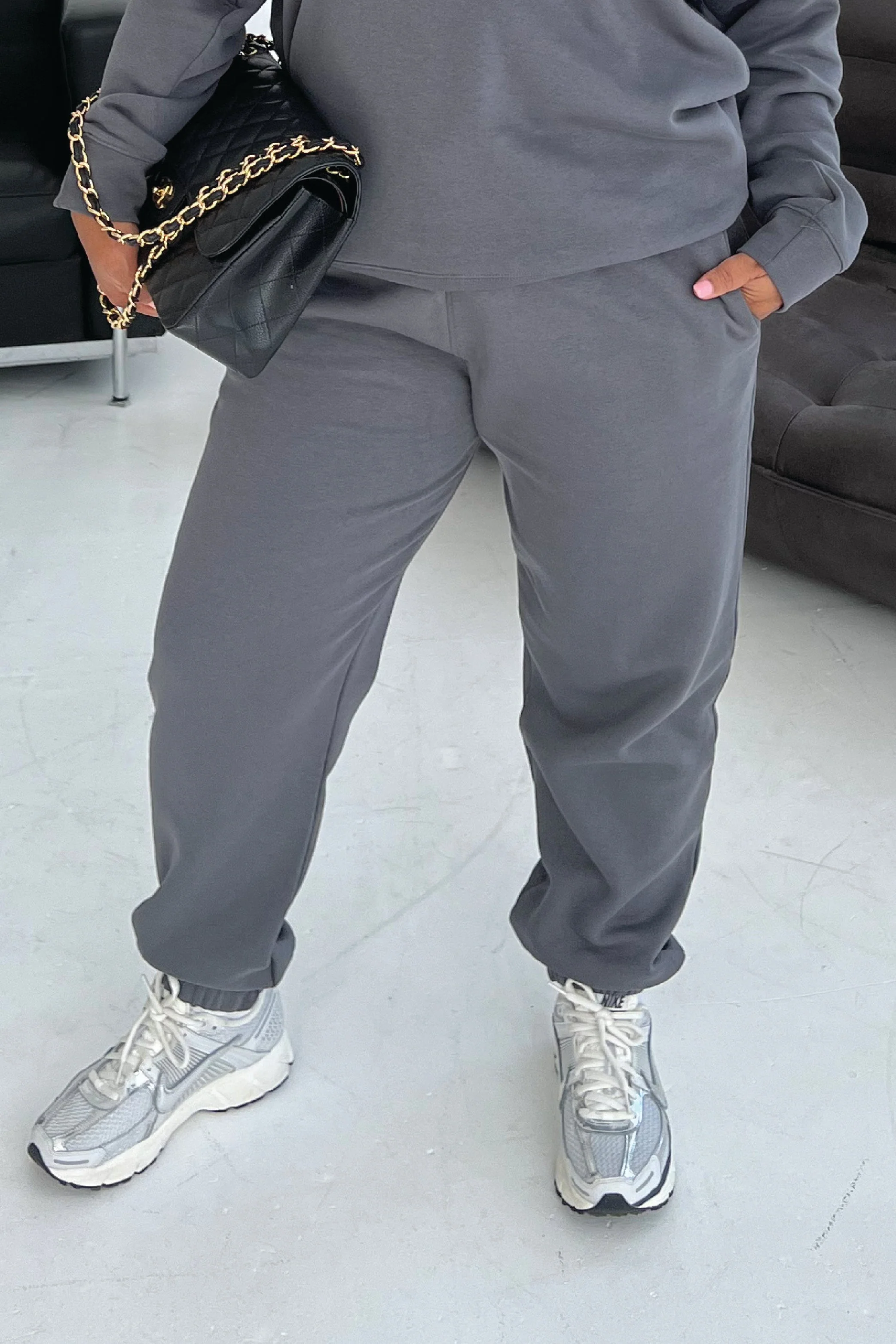 Glamify premium essential relaxed steel grey jogger - Image 2