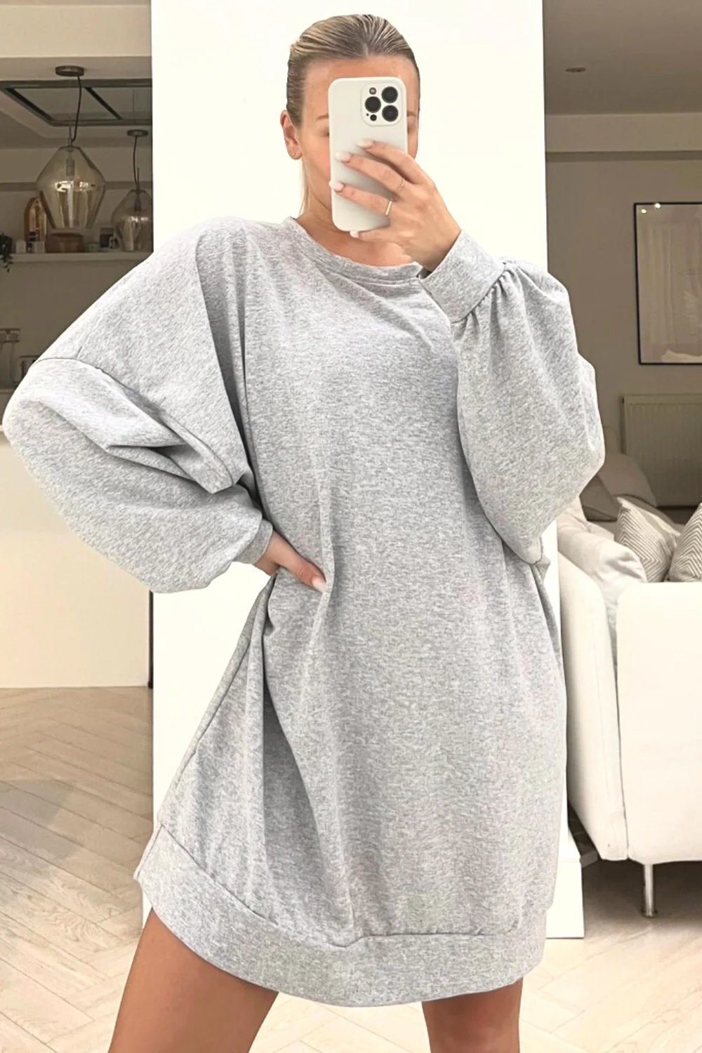 Italia Grey Oversized Tee - Image 2