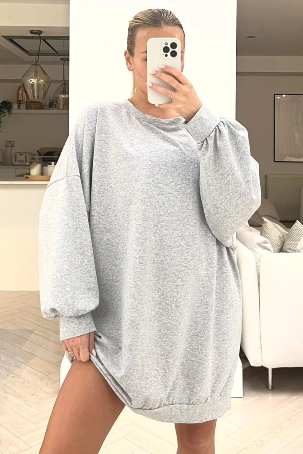 Italia Grey Oversized Tee - Image 3