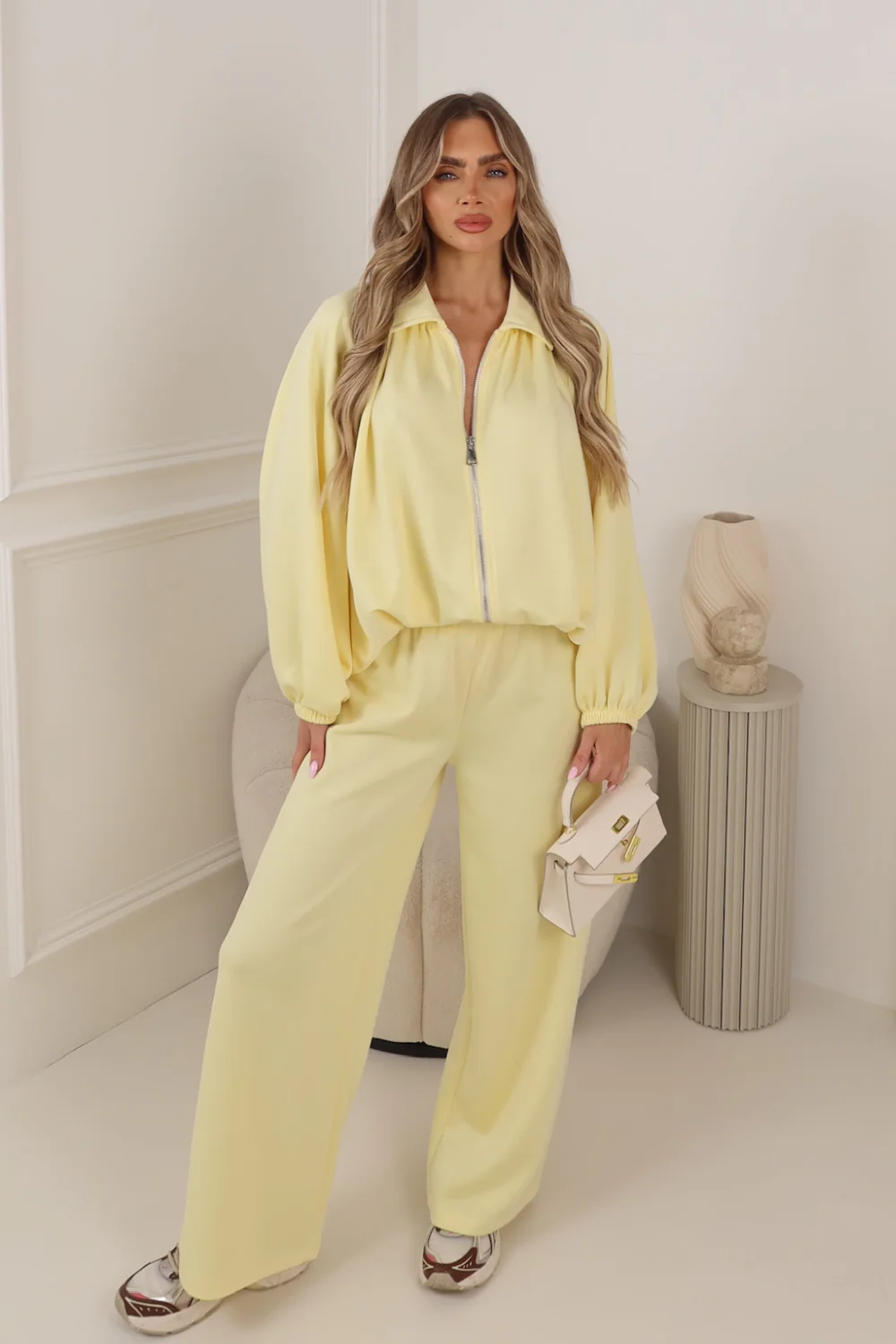 JACQUELINE LEMON DRAPE JACKET TRACKSUIT