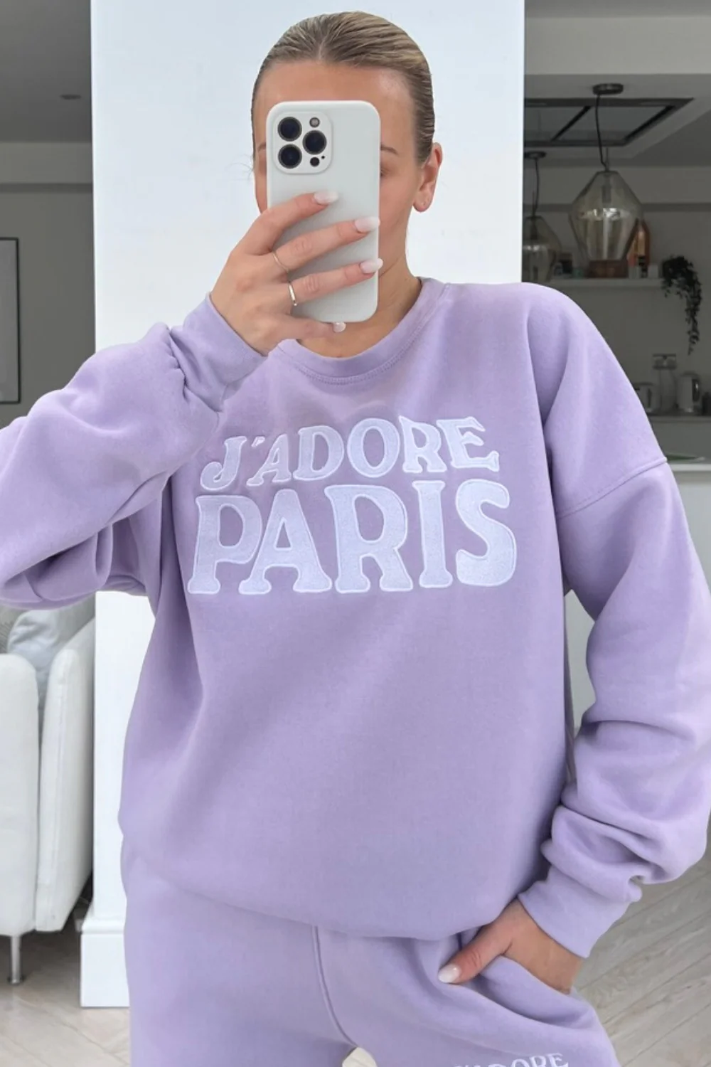 Jadore Paris lilac embroidered sweater