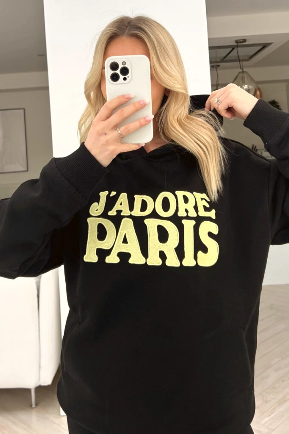 Jadore paris premium black embroidered hoodie - Image 2