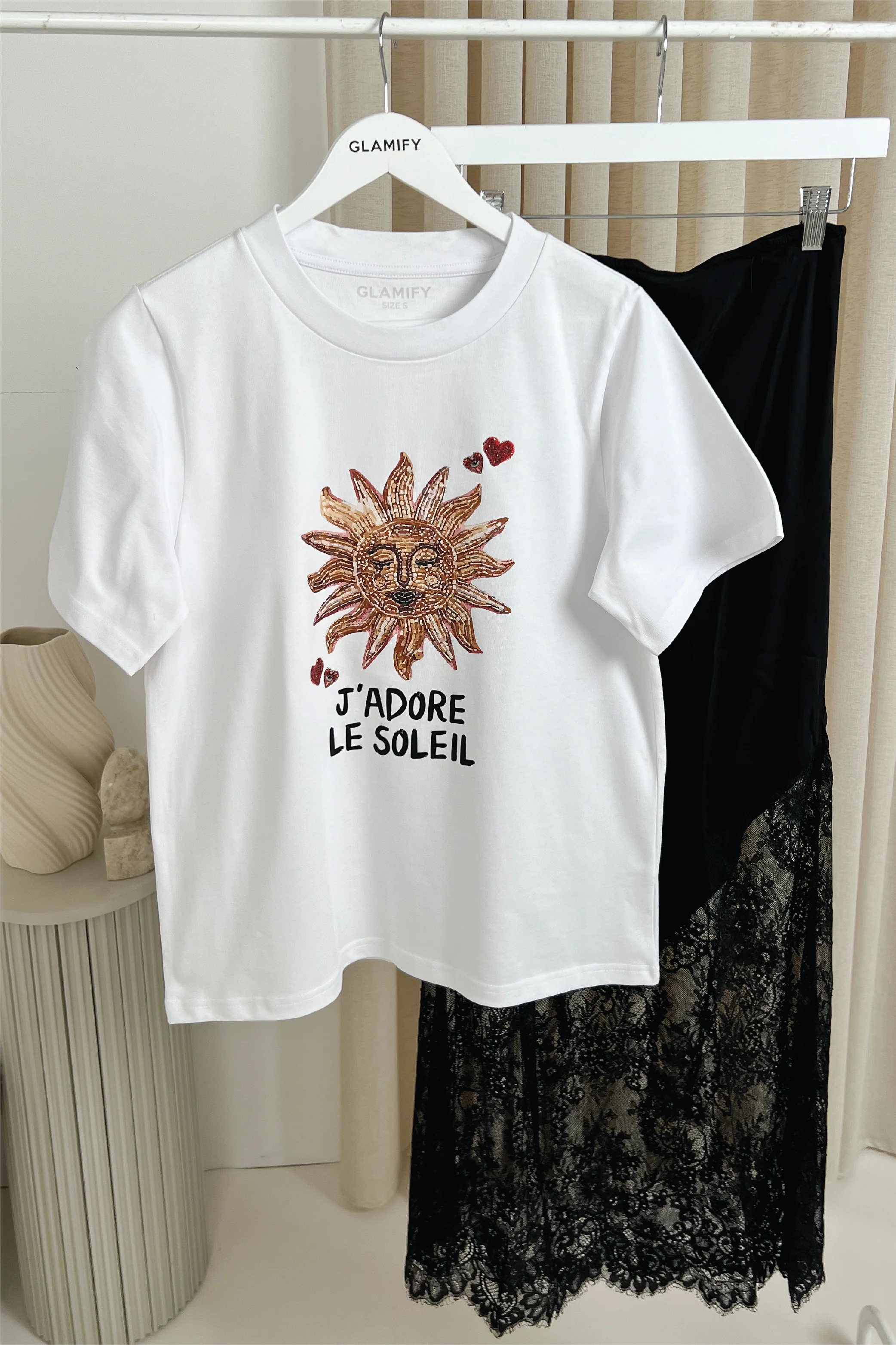 J'adore white heavyweight printed t-shirt - Image 6