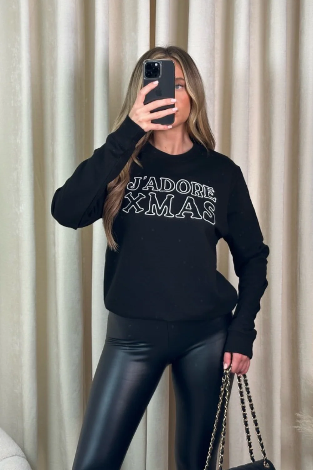 J'adore Xmas black embroidered sweater - Image 3