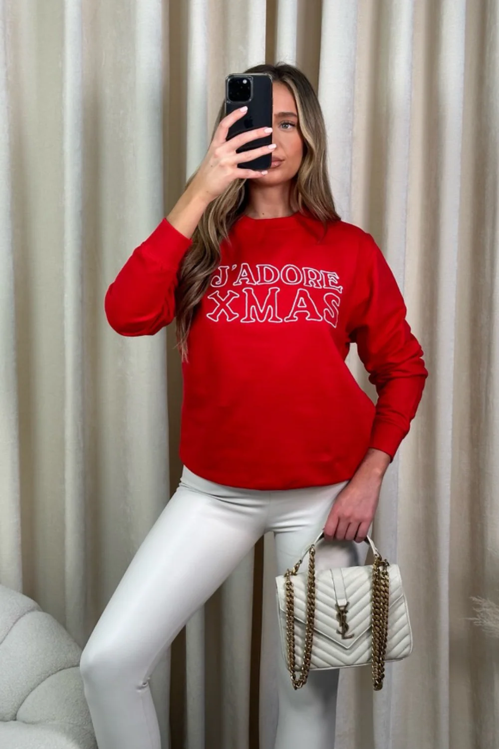J'adore Xmas red embroidered sweater - Image 3