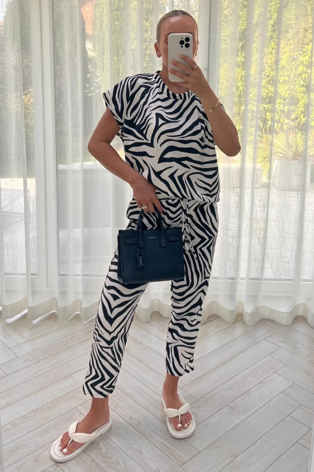 Jaimee zebra box top trouser coord