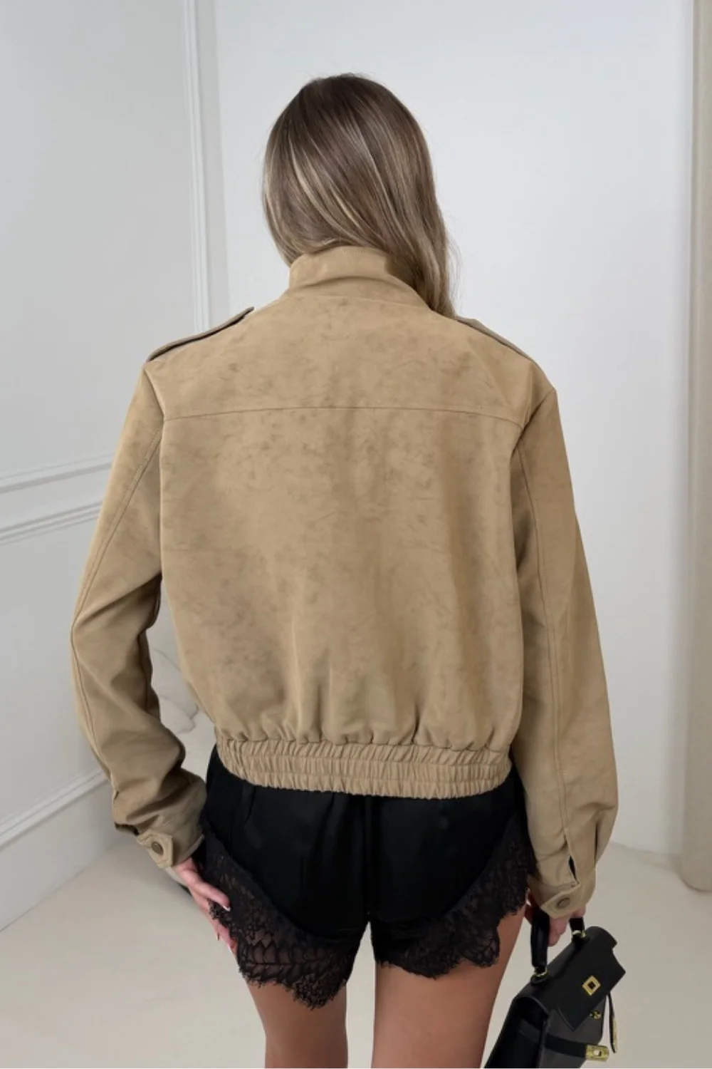 Jamie beige faux suede jacket - Image 8